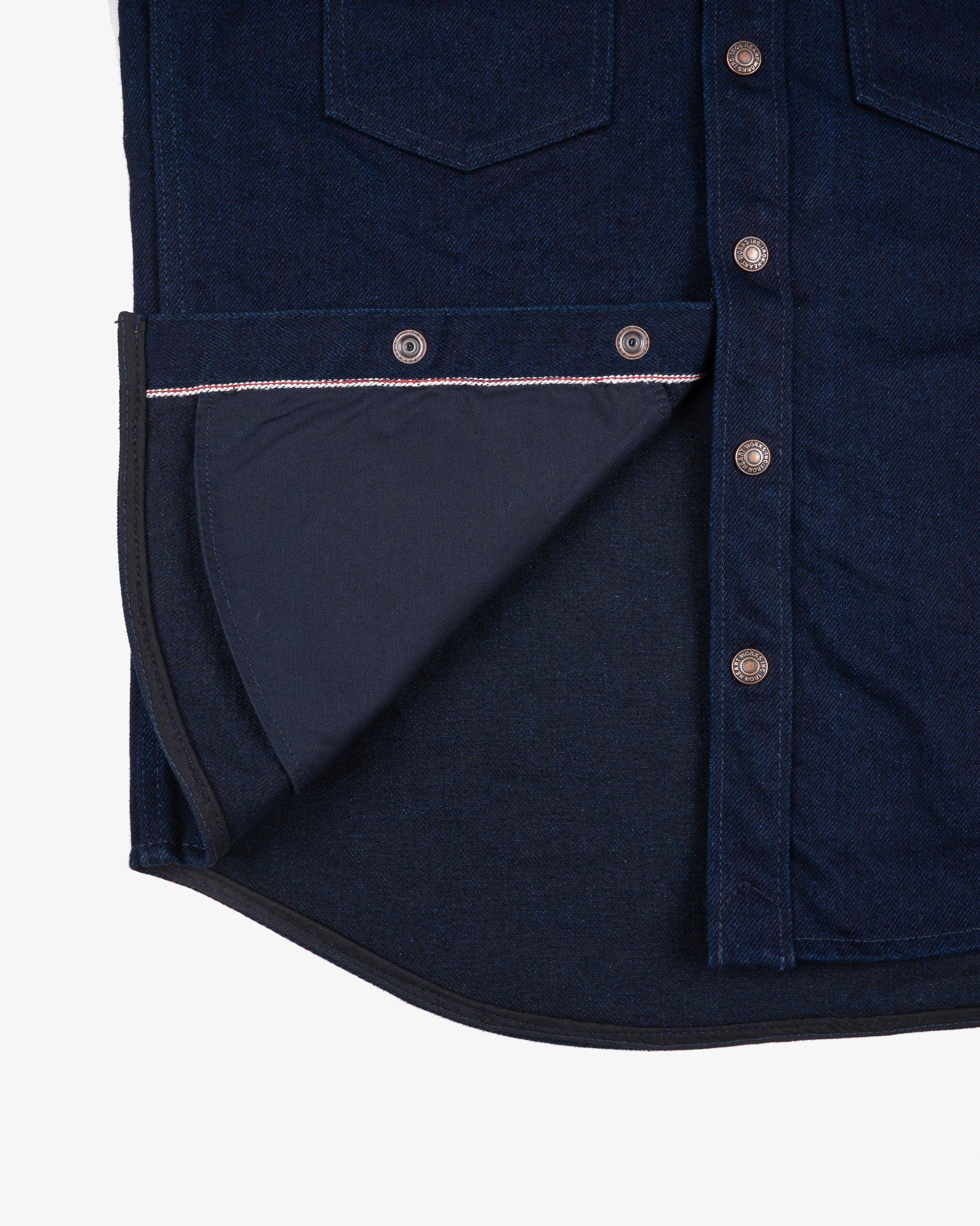 Iron Heart IHSH-409-IB 19oz Selvedge Denim CPO Shirt - Indigo/Black