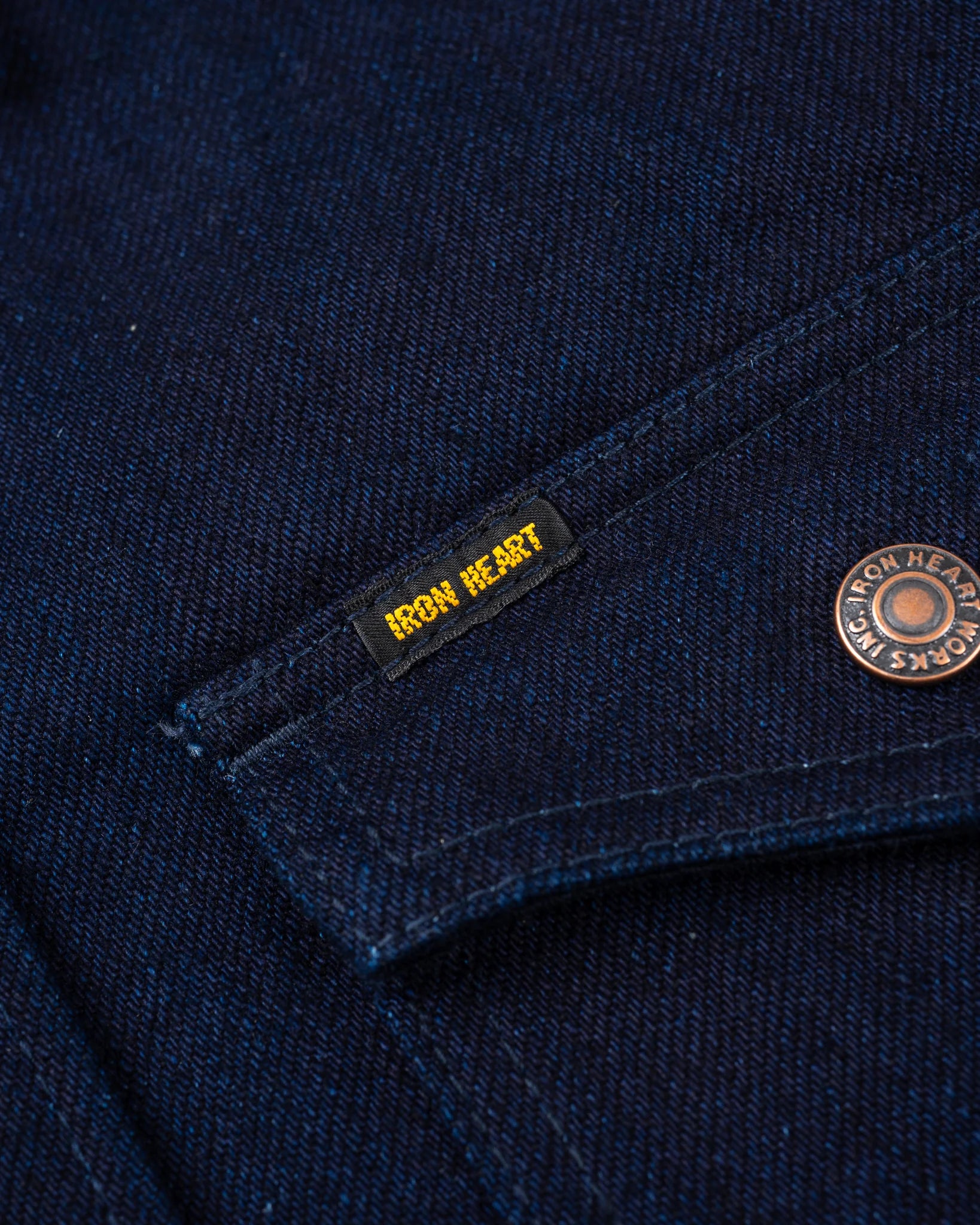 Iron Heart IHSH-409-IB 19oz Selvedge Denim CPO Shirt - Indigo/Black