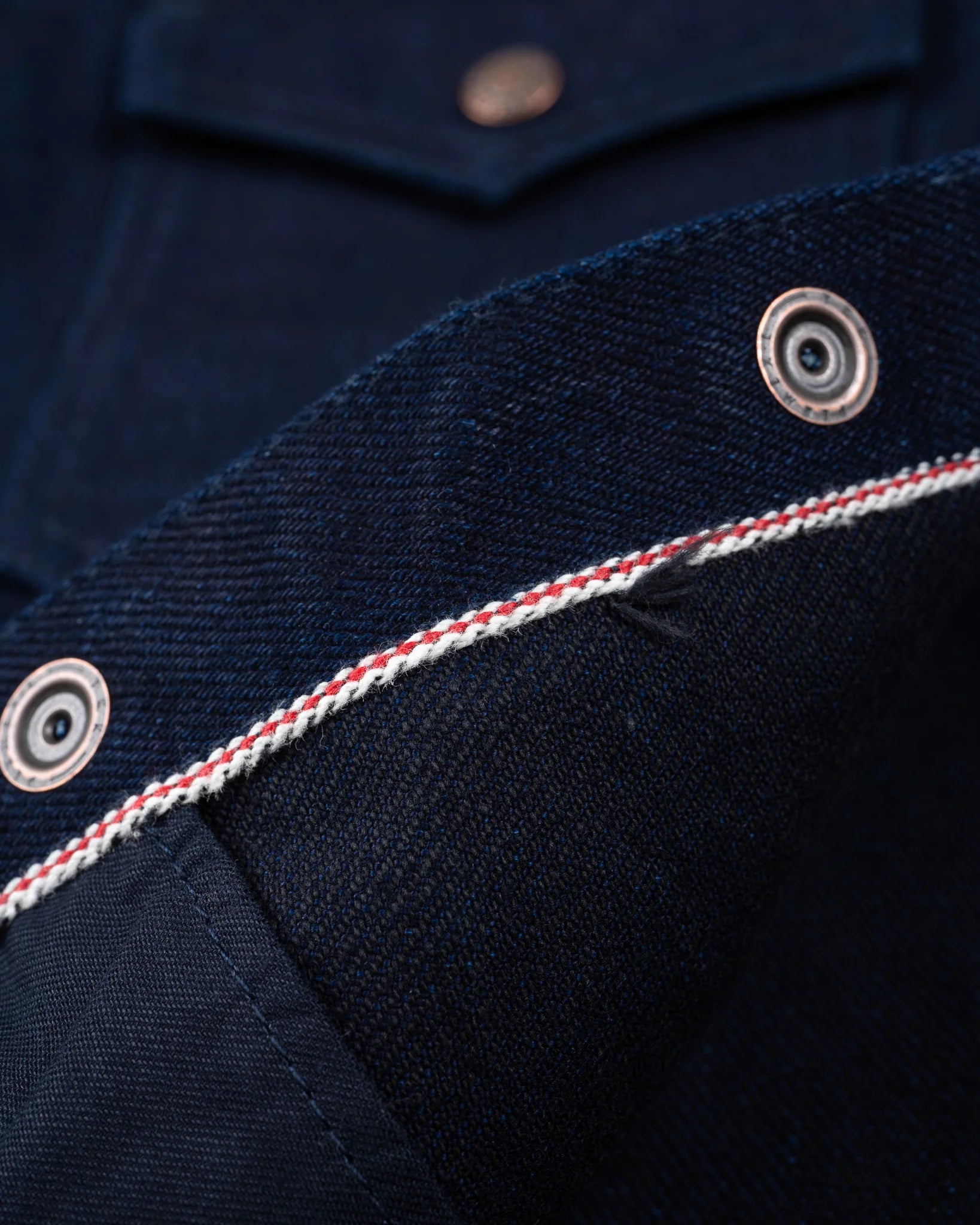 Iron Heart IHSH-409-IB 19oz Selvedge Denim CPO Shirt - Indigo/Black