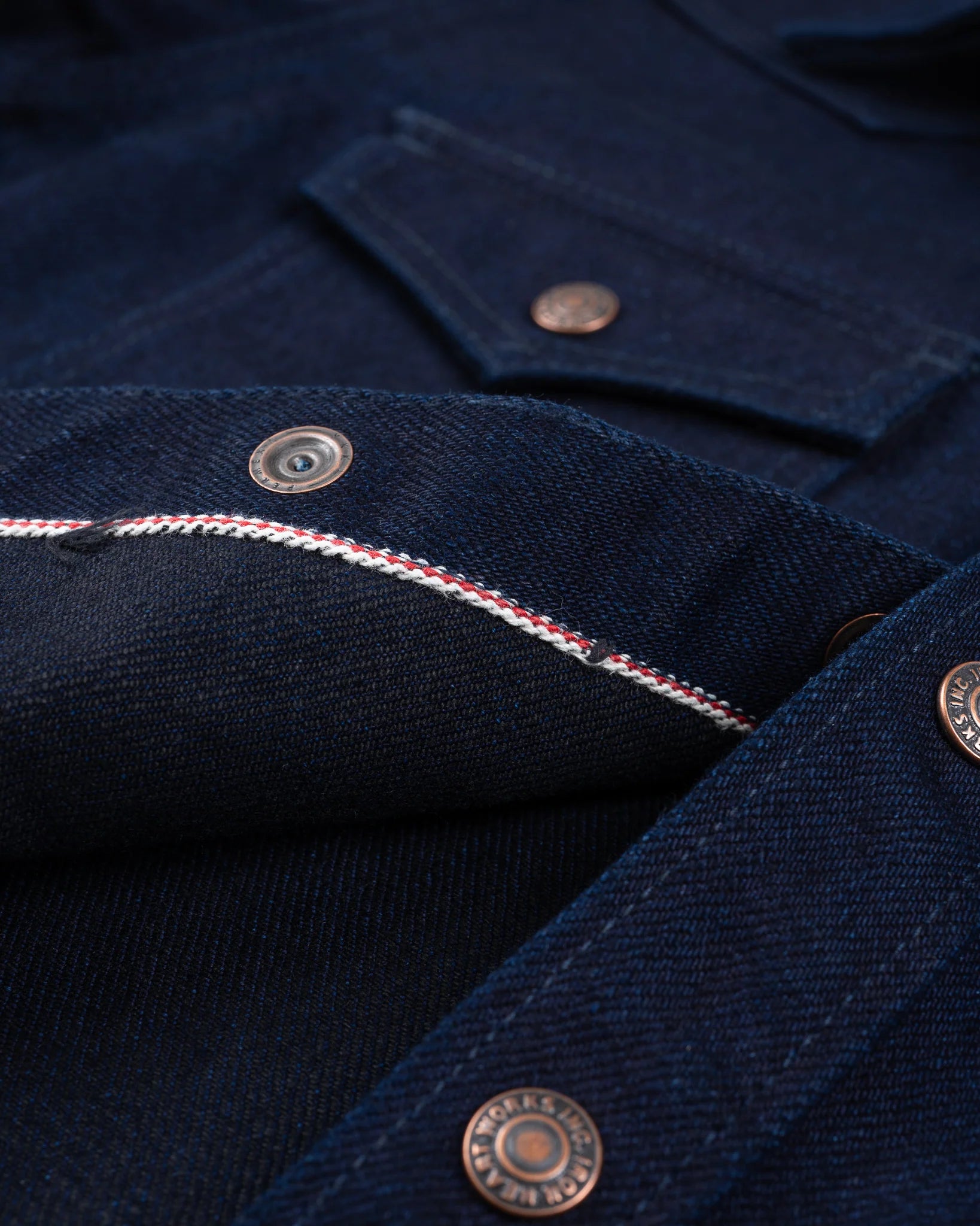 Iron Heart IHSH-409-IB 19oz Selvedge Denim CPO Shirt - Indigo/Black