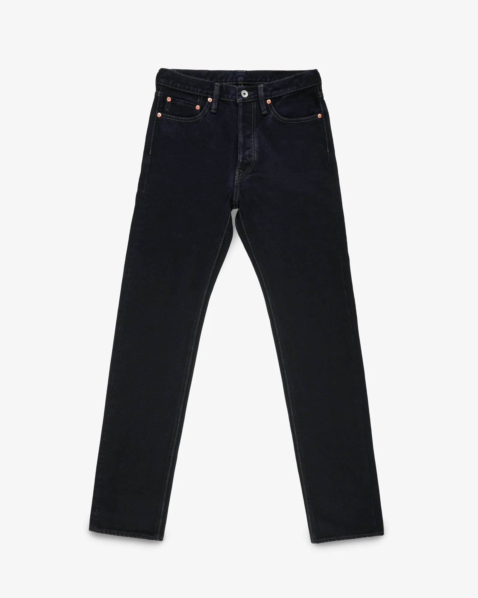 Iron Heart IH-888S-21od 21oz Selvedge Denim Medium/High Rise Tapered Cut Jeans - Indigo Overdyed Black