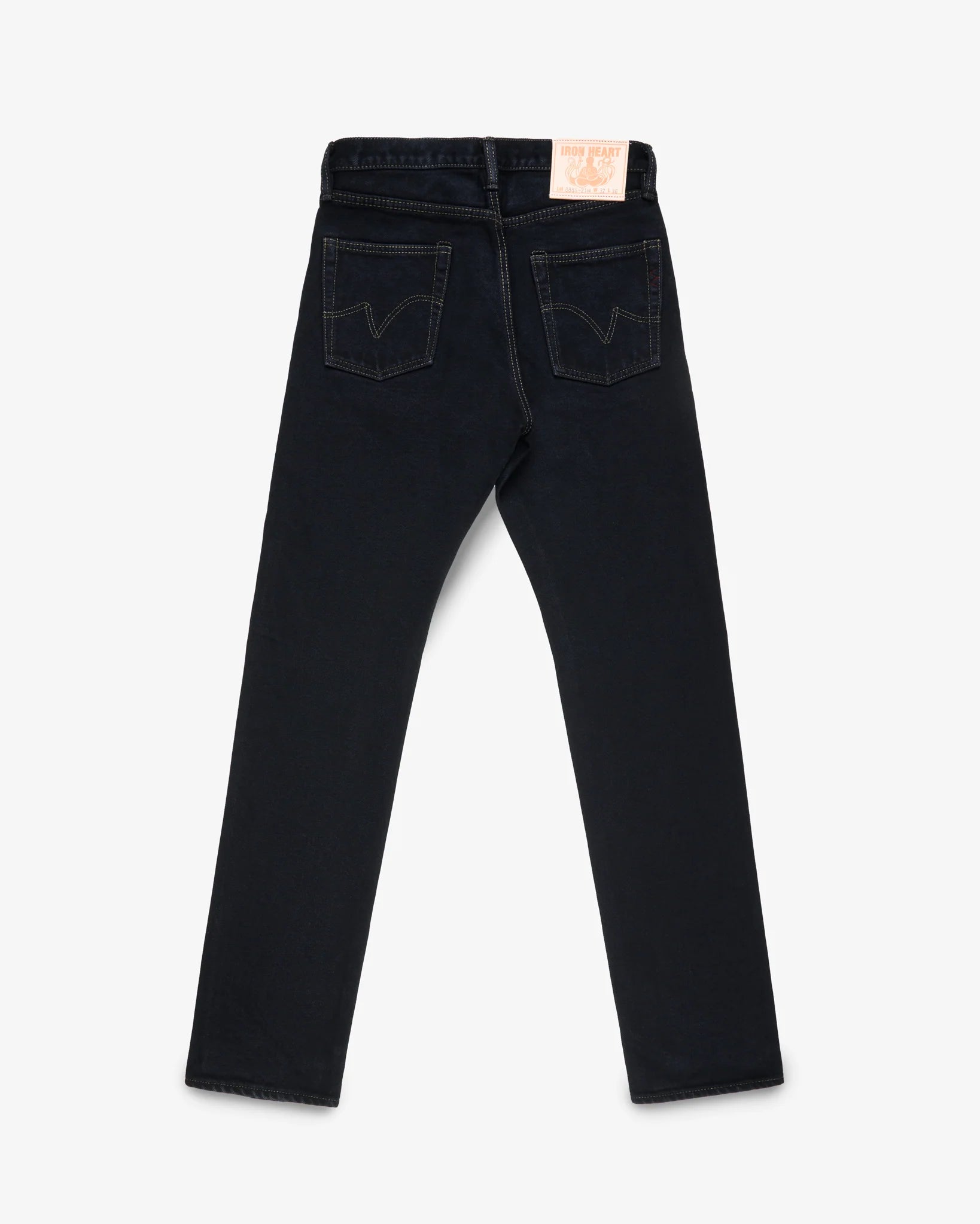 Iron Heart IH-888S-21od 21oz Selvedge Denim Medium/High Rise Tapered Cut Jeans - Indigo Overdyed Black