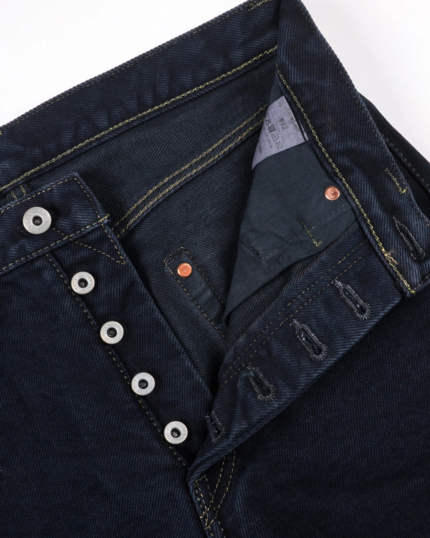 Iron Heart IH-888S-21od 21oz Selvedge Denim Medium/High Rise Tapered Cut Jeans - Indigo Overdyed Black