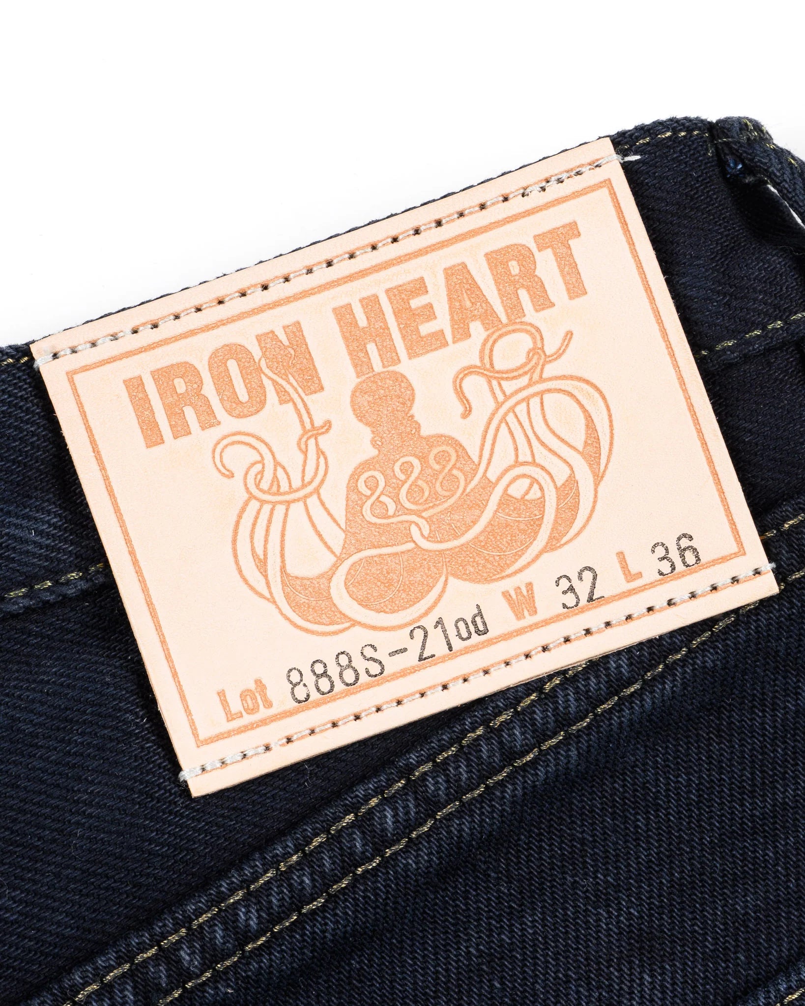 Iron Heart IH-888S-21od 21oz Selvedge Denim Medium/High Rise Tapered Cut Jeans - Indigo Overdyed Black