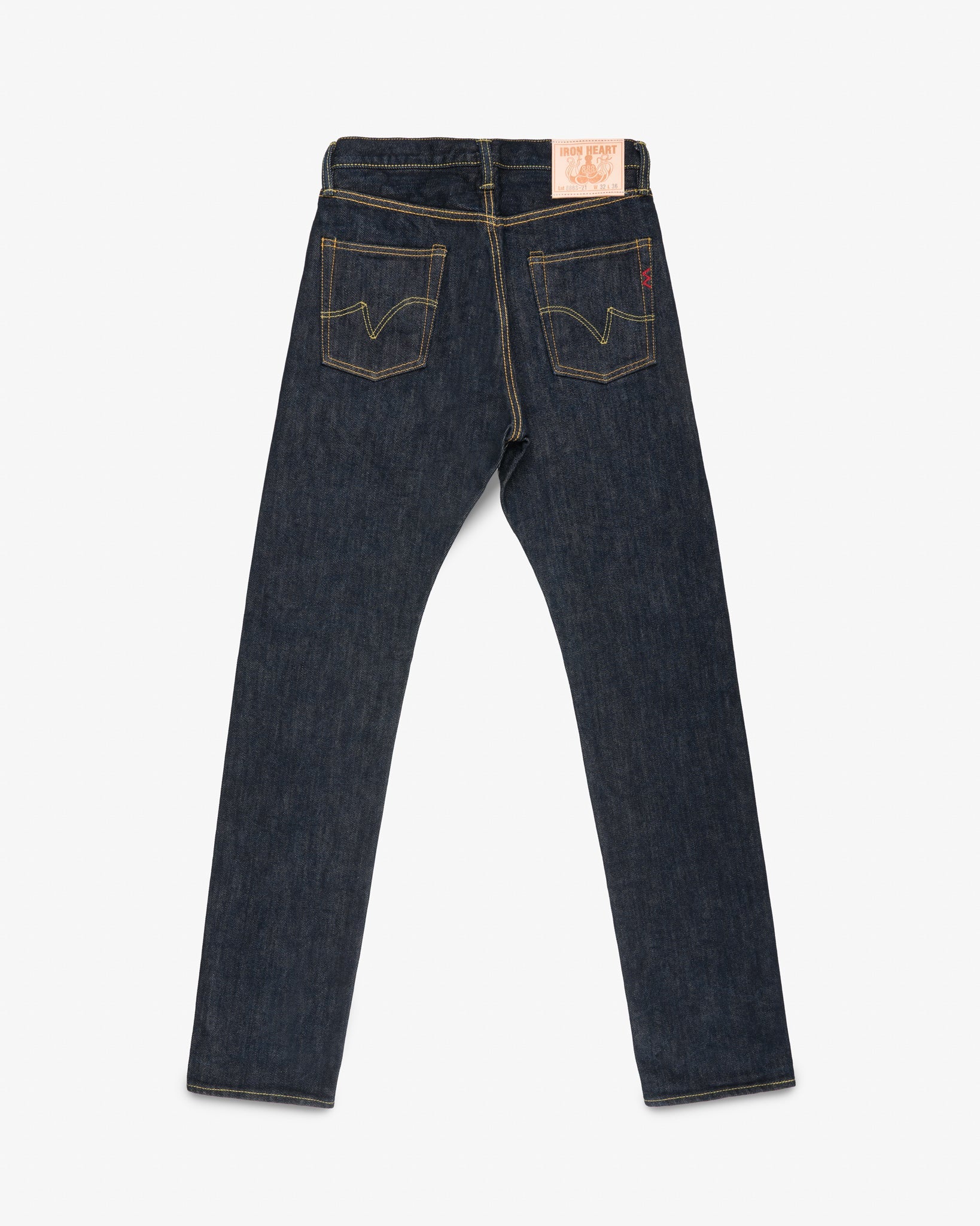 Iron Heart IH-888S-21 21oz Selvedge Denim Medium/High Rise Tapered Cut Jeans - Indigo