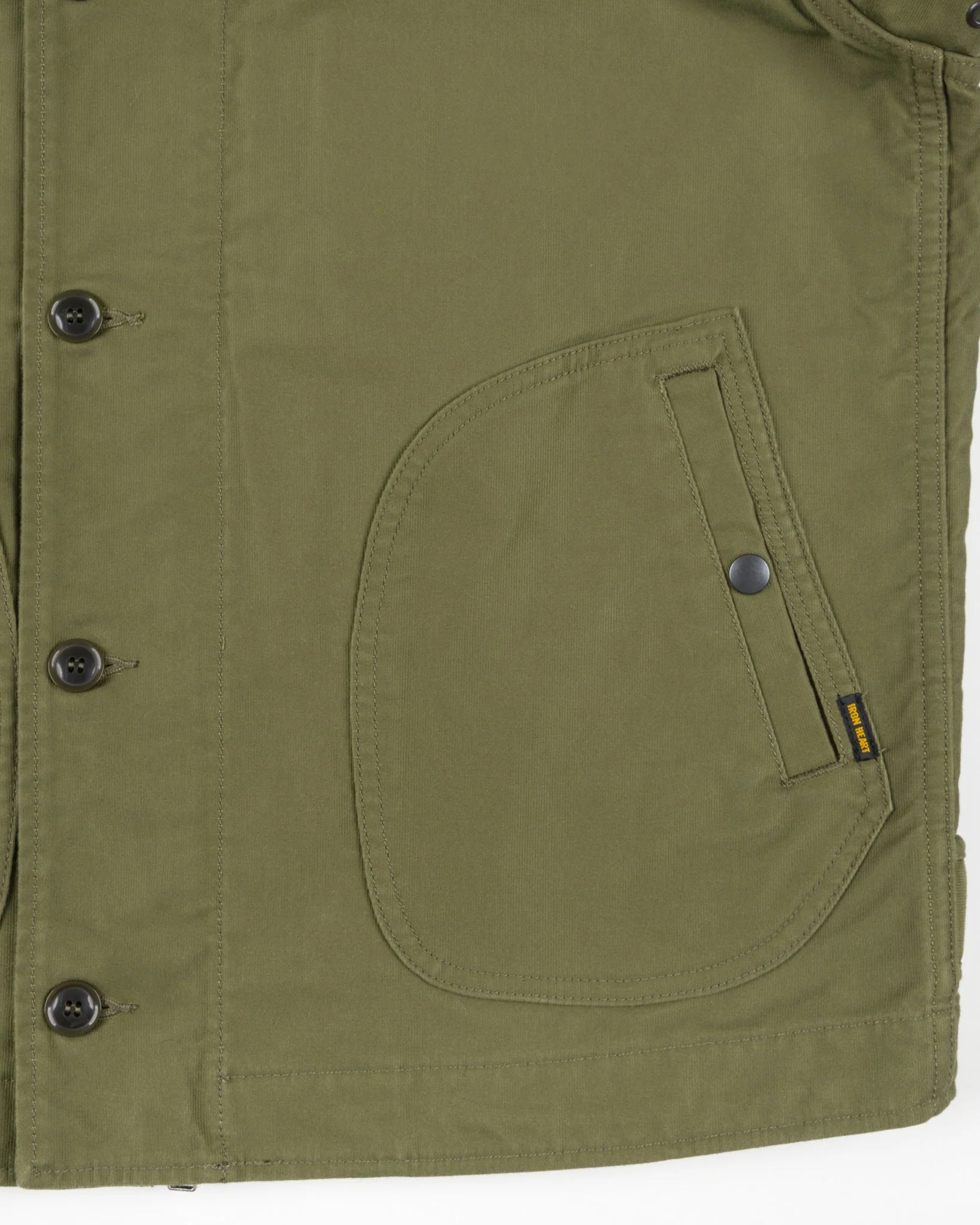 Iron Heart IHM-53-ODG 12oz Whipcord Lightweight N1 Deck Jacket - Olive Drab Green