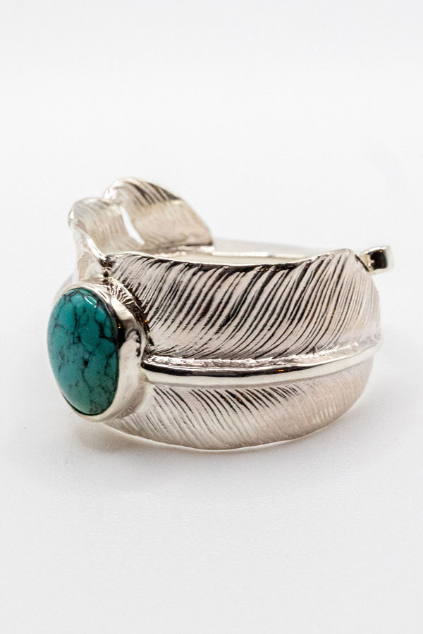 First Arrow's R-016 Feather Ring with Turquoise - Franklin & Poe