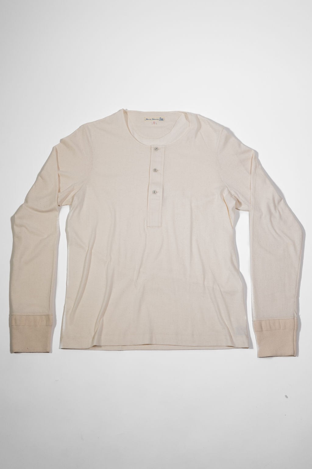 Merz b. Schwanen 102 Loopwheel Henley Long Sleeves - Natural