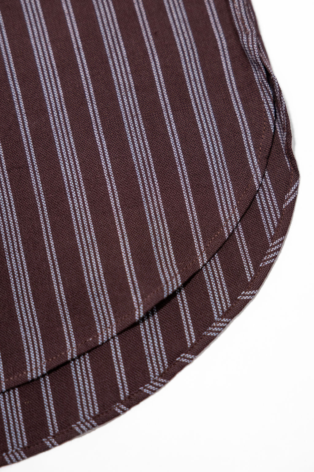 Indi + Ash L/S Brook Shirt - Handwoven Kala Cotton Variegated Stripe Plum/Indigo