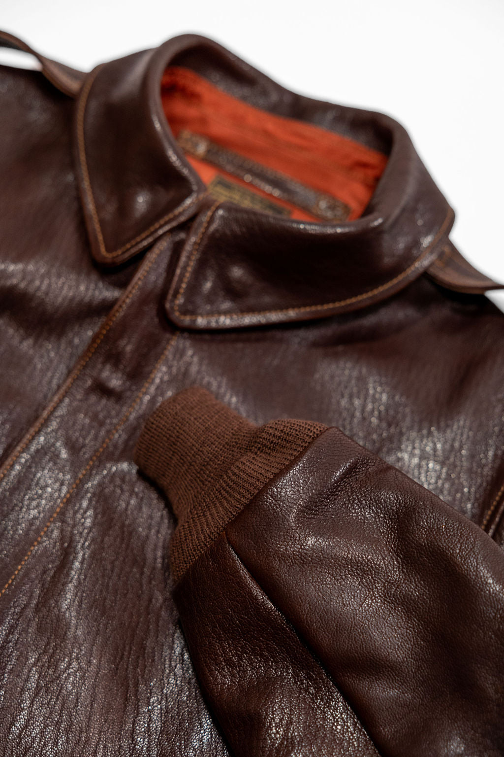Buzz Rickson's BR80686 Type A-2 “Buzz Rickson Clothing Co. Contract No.18091 Goat Skin” - S/Brown