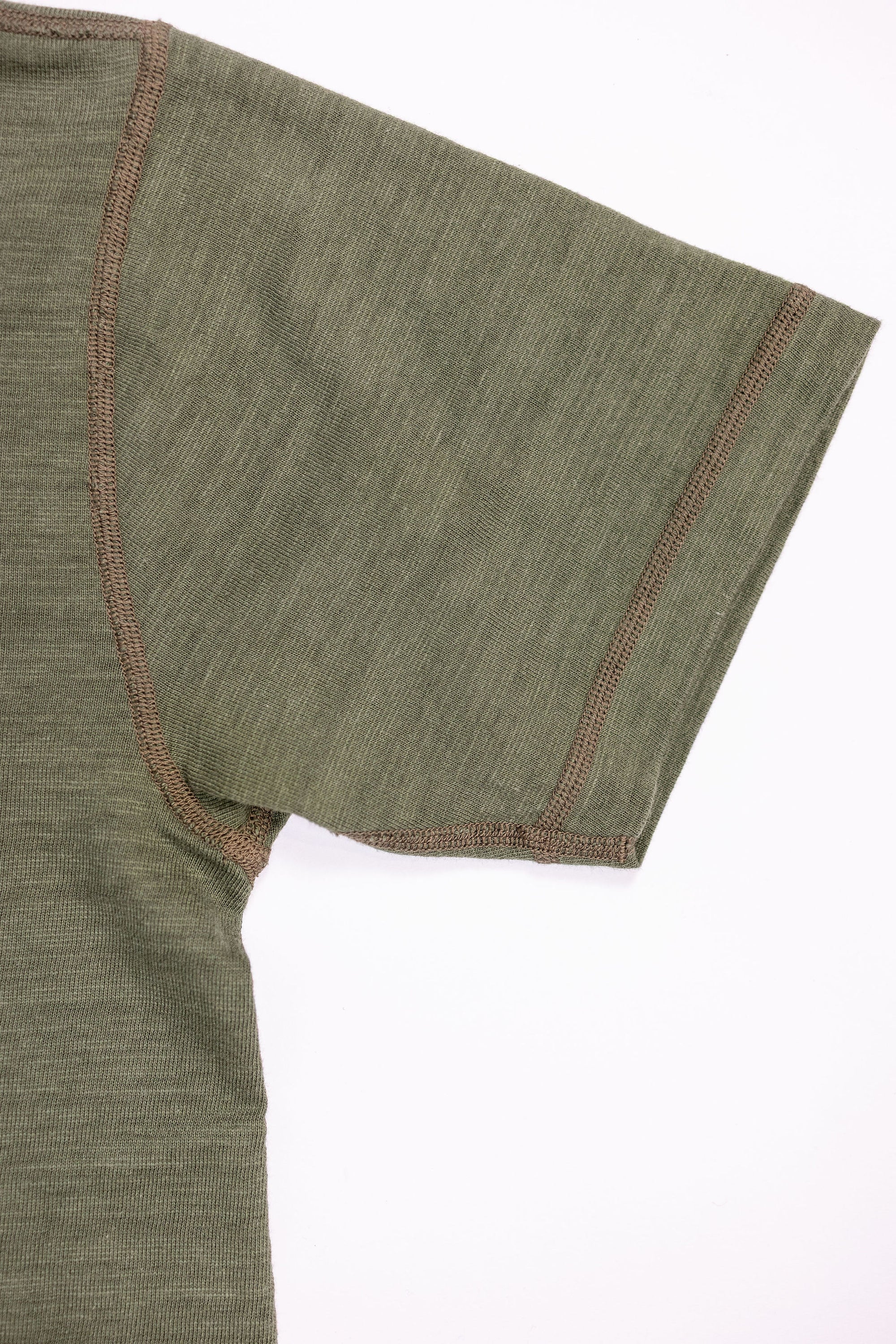 Buzz Rickson's BR79192 Slub Yarn Henley Neck T-Shirt - Olive