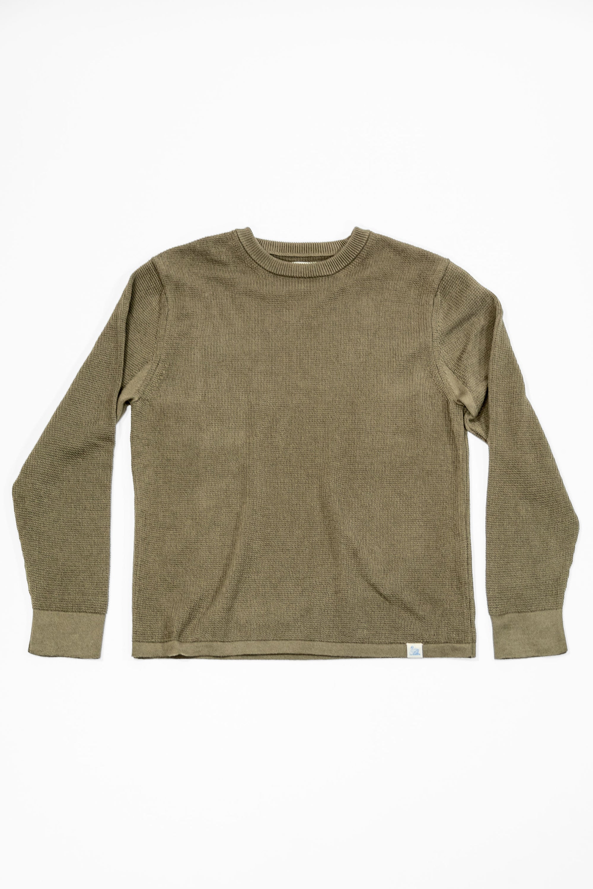 Merz b. Schwanen EASYKNIT01 Lightweight Waffle Knit Sweater - Army