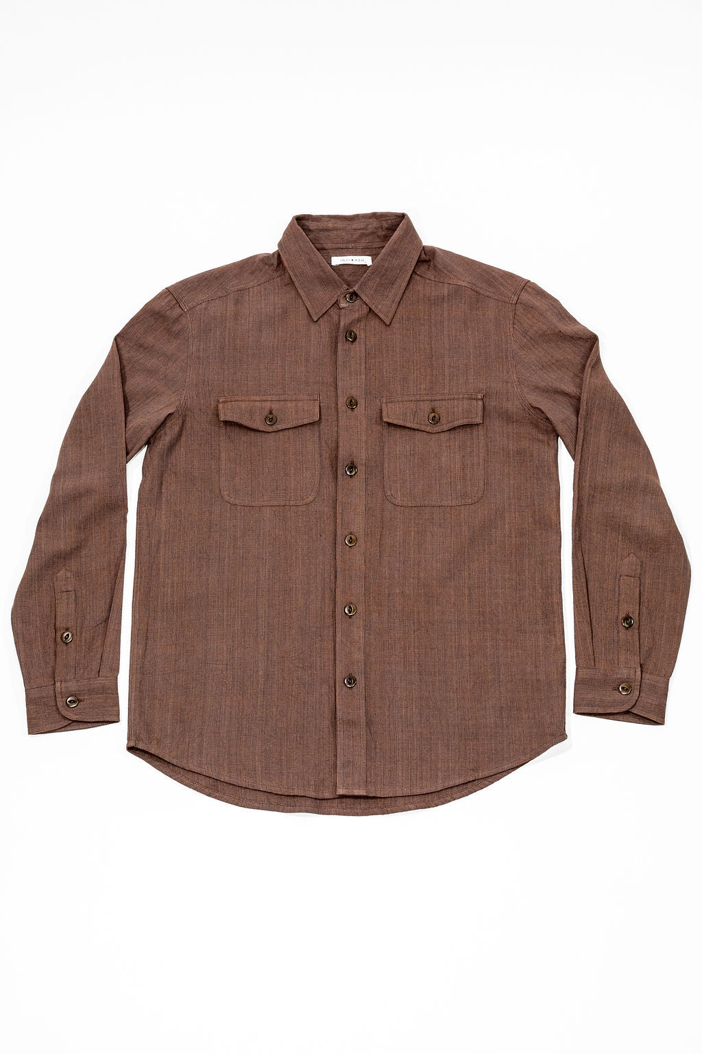 Indi + Ash Smith Workshirt - Coyote/Indigo Handwoven End On End