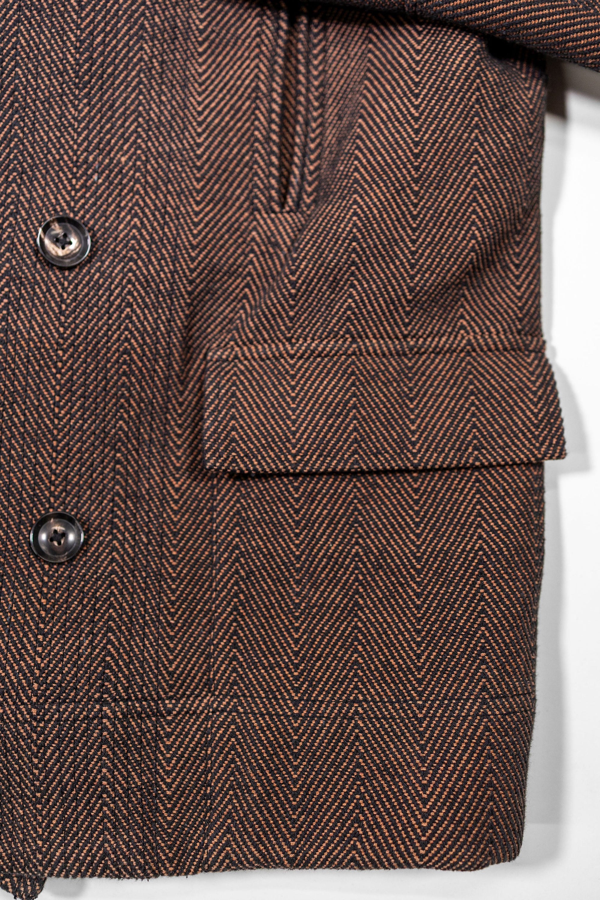 Indi + Ash Loft Peacoat - Iron/Cutch Brick Handwoven Herringbone