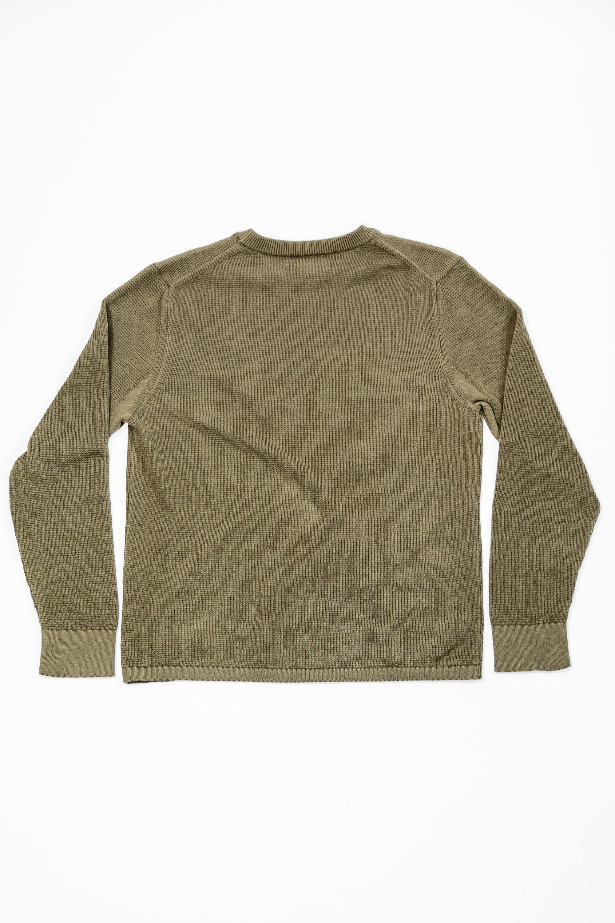 Merz b. Schwanen EASYKNIT01 Lightweight Waffle Knit Sweater - Army