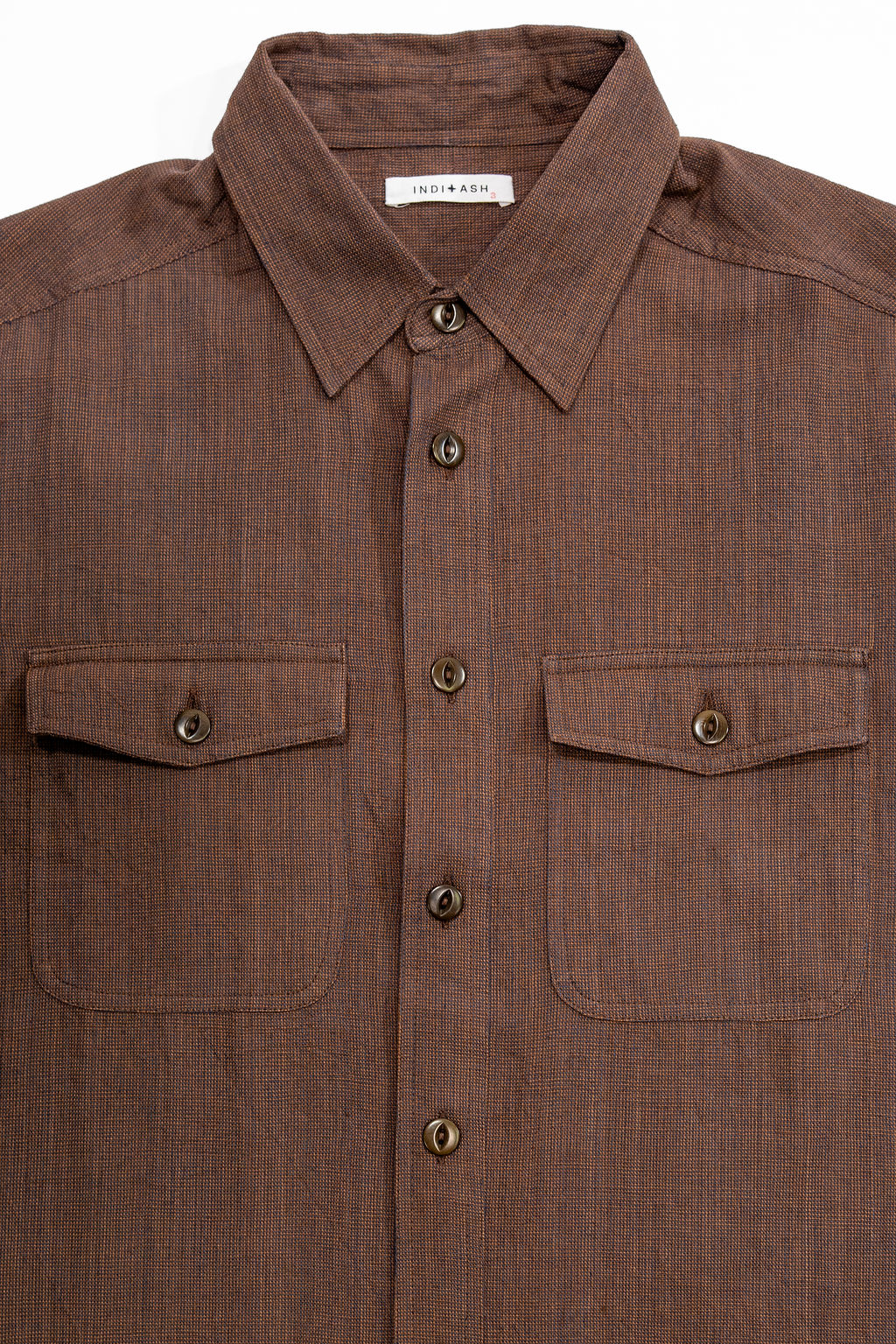 Indi + Ash Smith Workshirt - Coyote/Indigo Handwoven End On End