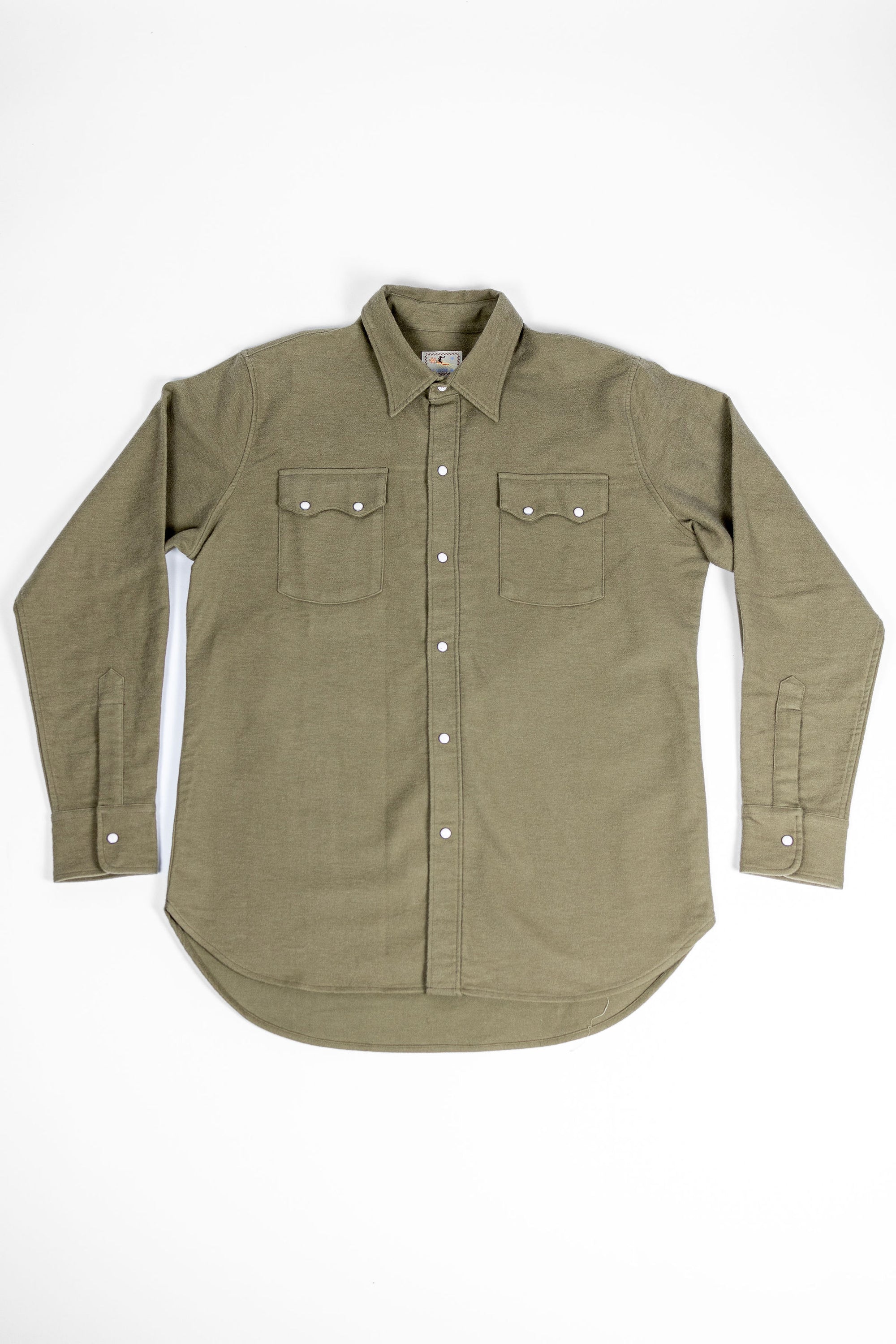 Wythe Moleskin Pearlsnap Shirt - Olive
