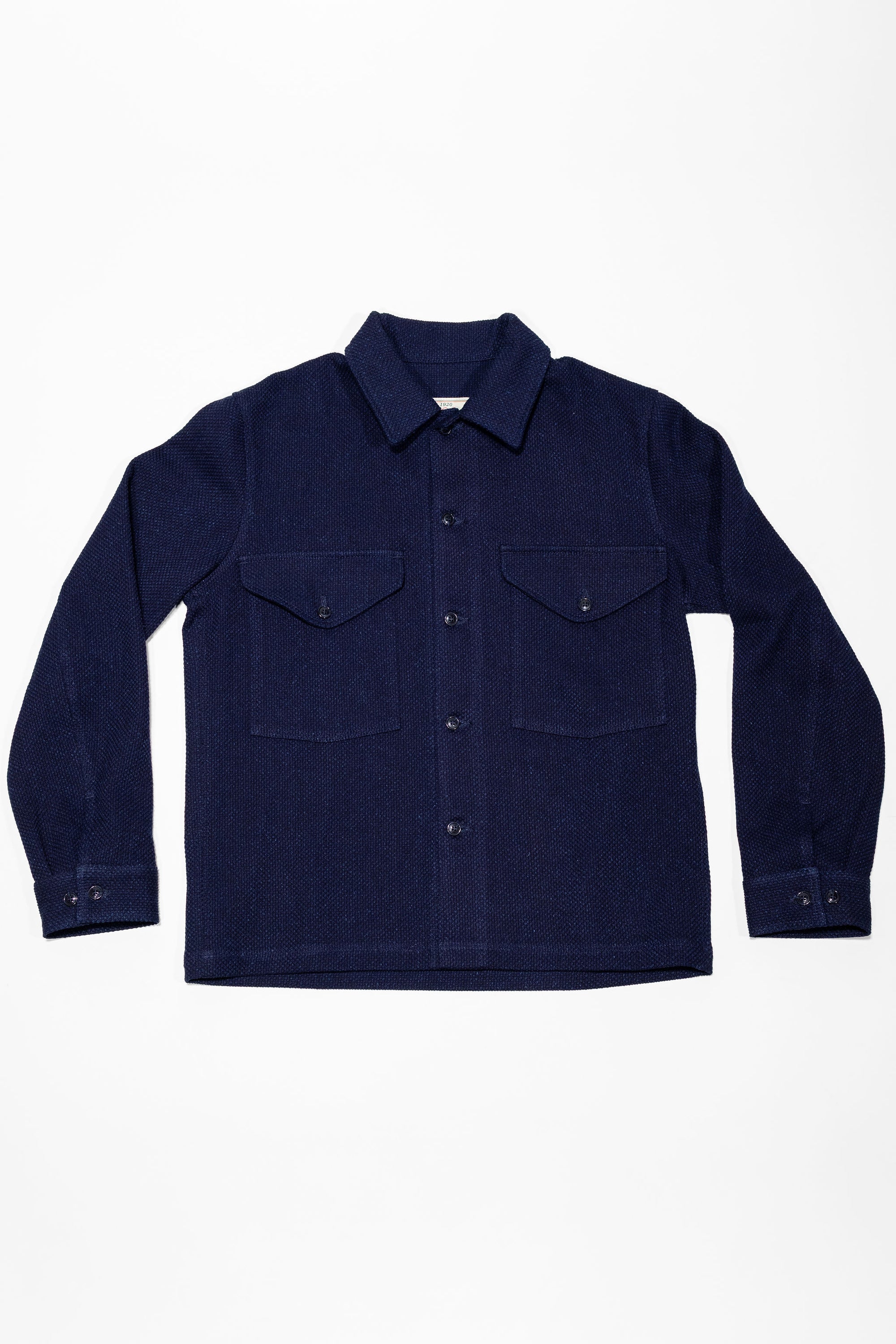 Dehen 1920 Skyline Overshirt - Indigo Sashi-Ori