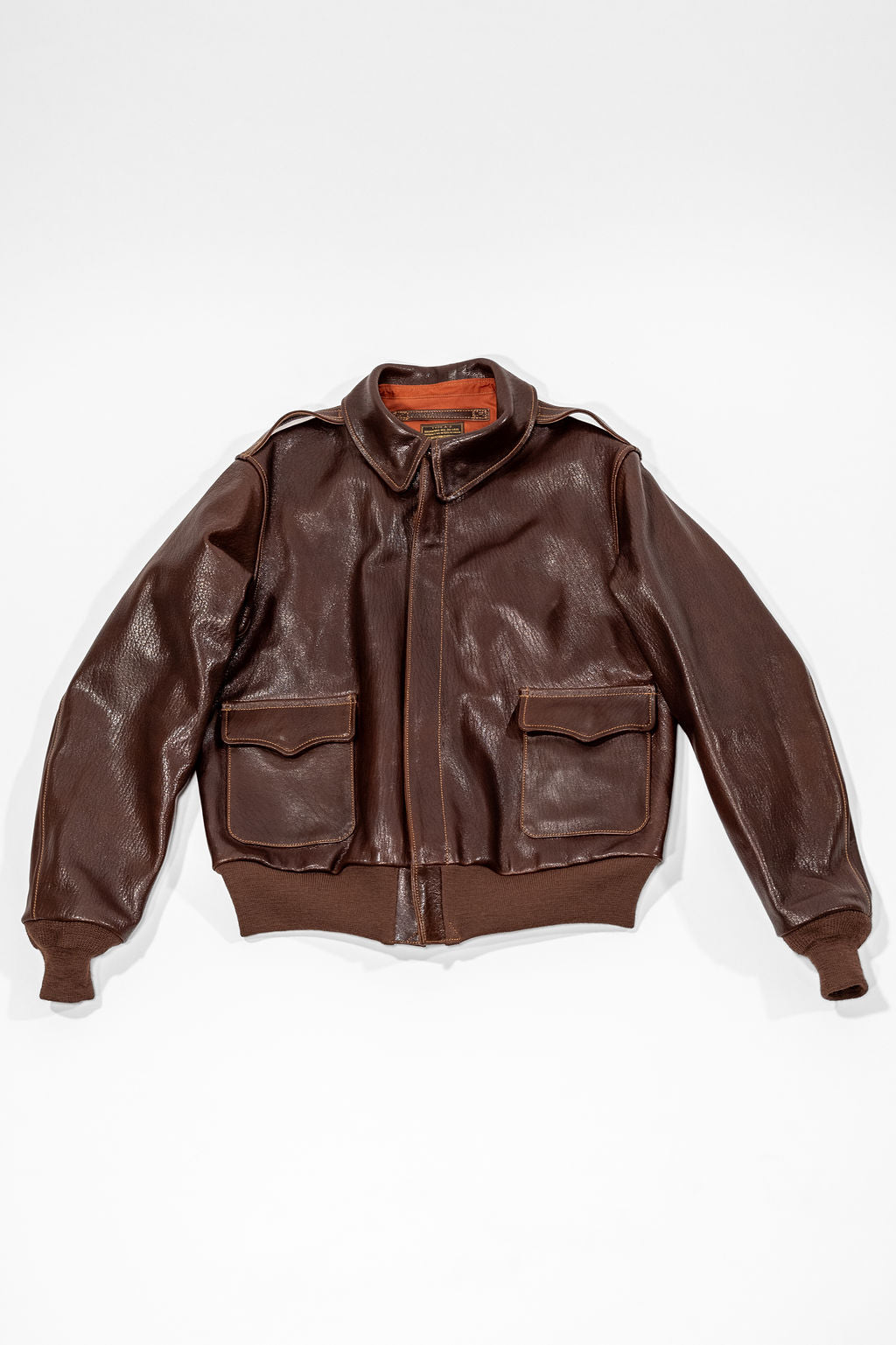 Buzz Rickson's BR80686 Type A-2 “Buzz Rickson Clothing Co. Contract No.18091 Goat Skin” - S/Brown