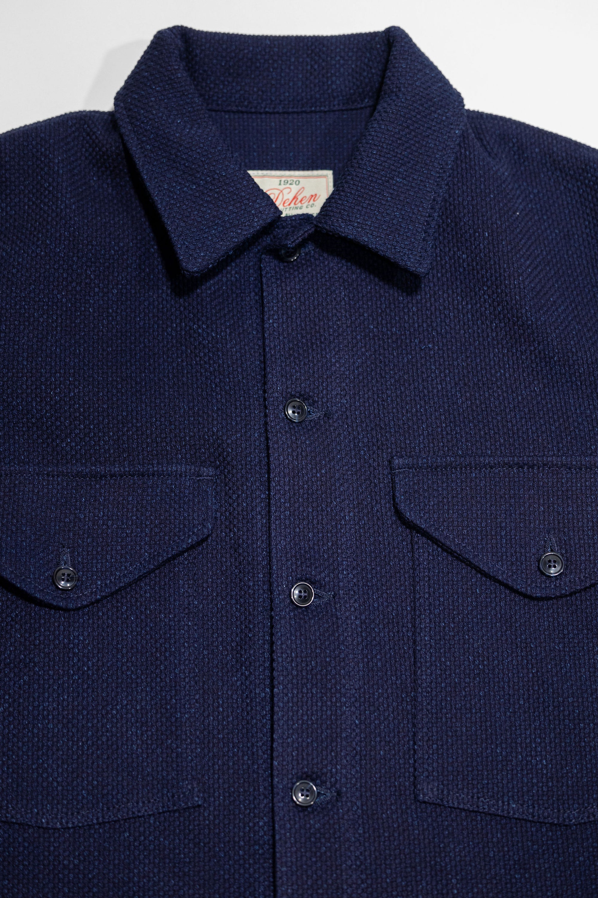 Dehen 1920 Skyline Overshirt - Indigo Sashi-Ori