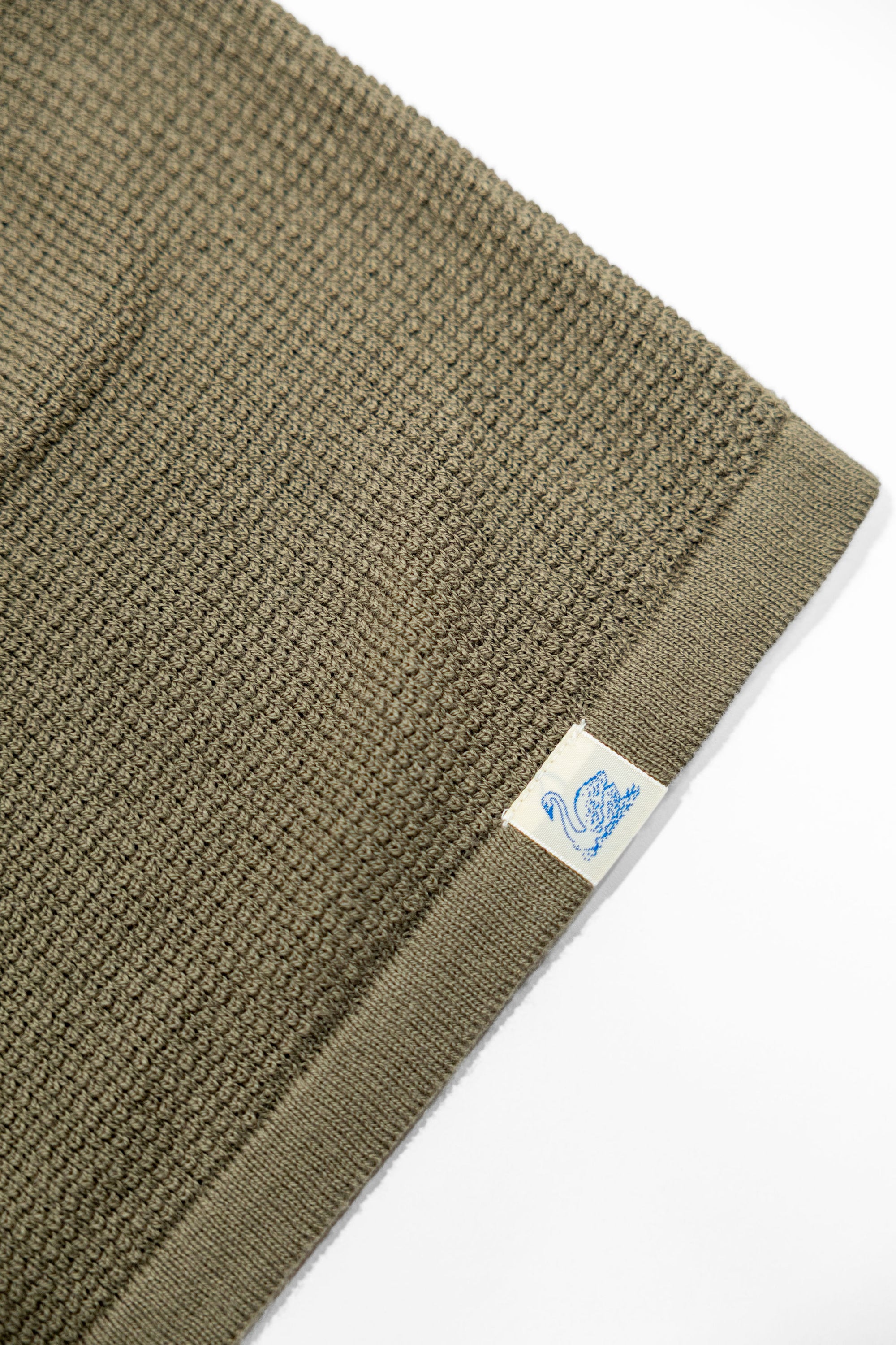 Merz b. Schwanen EASYKNIT01 Lightweight Waffle Knit Sweater - Army