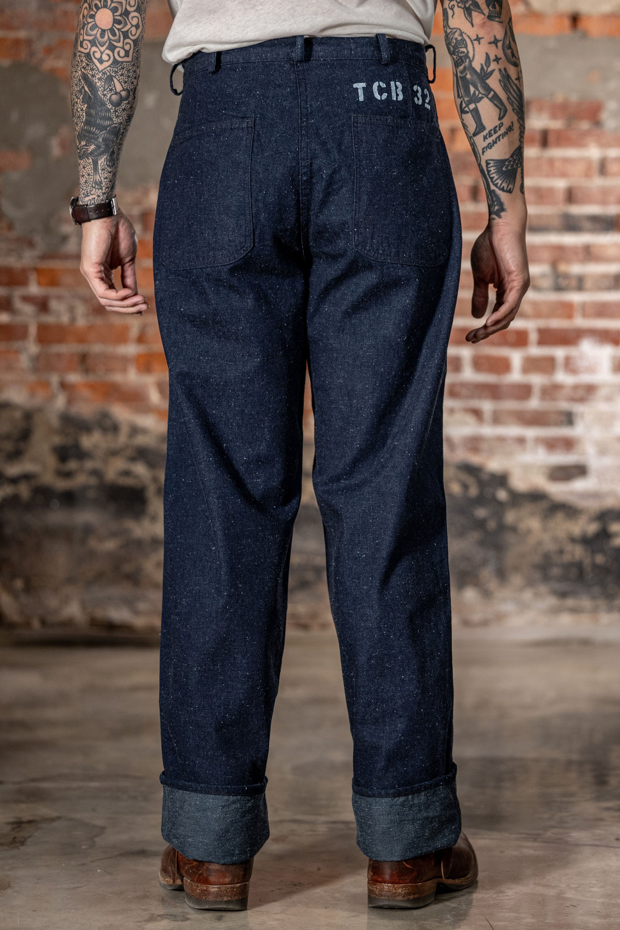 TCB Jeans Seamens Trousers - 10oz Neppy Denim Indigo One Wash