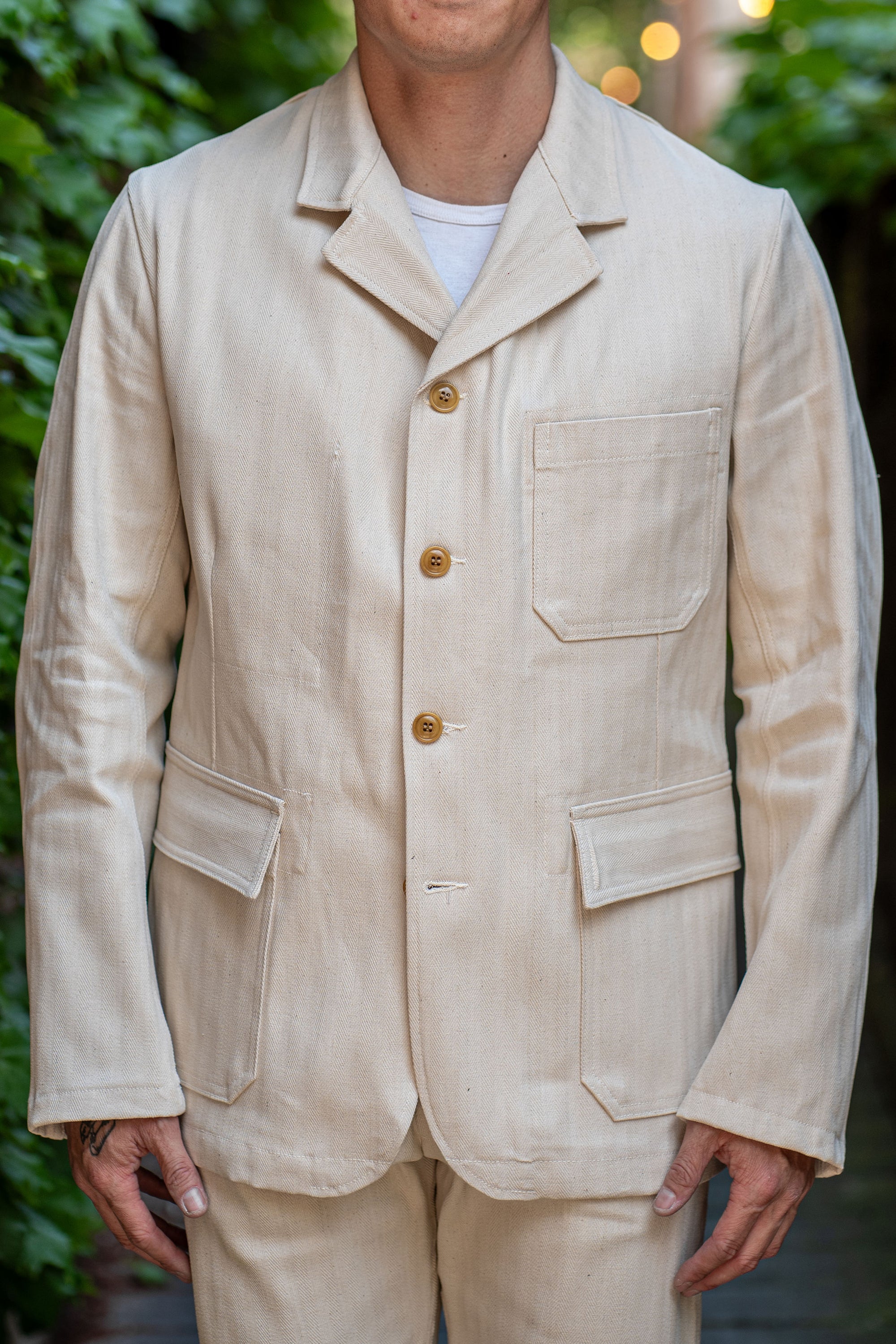 Mister Freedom Continental Sportcoat - Ivory HBT