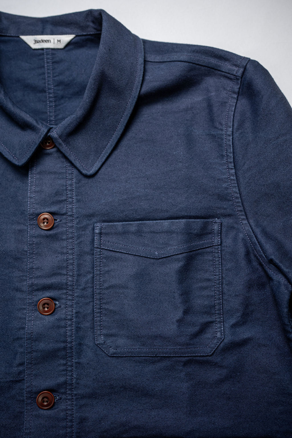 3sixteen French Work Jacket ~ Washed Indigo Moleskin