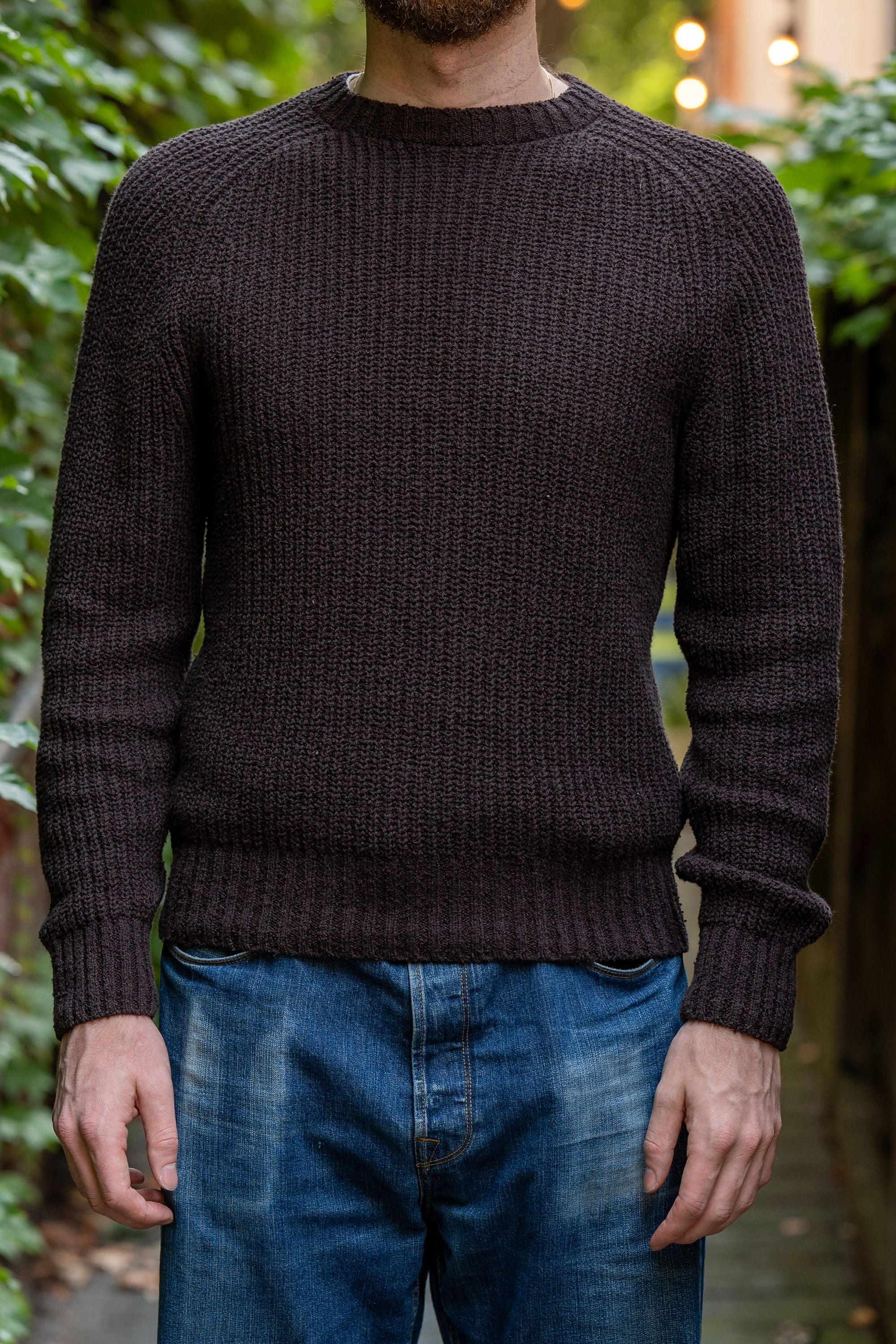 3sixteen Cotton Crewneck Sweater - Bark Boucle