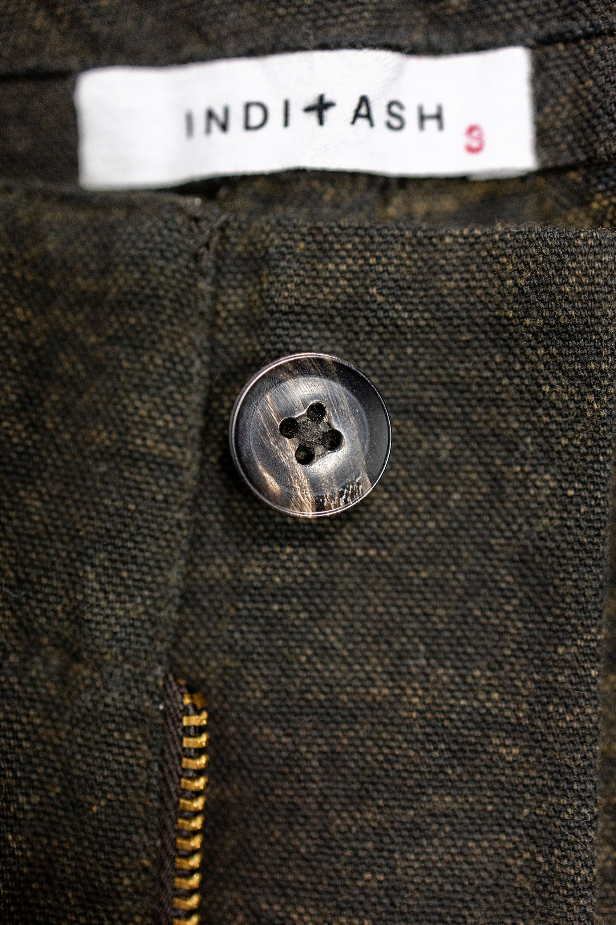 Indi + Ash Raka Pant - Iron Brown Crackle Millwoven Canvas