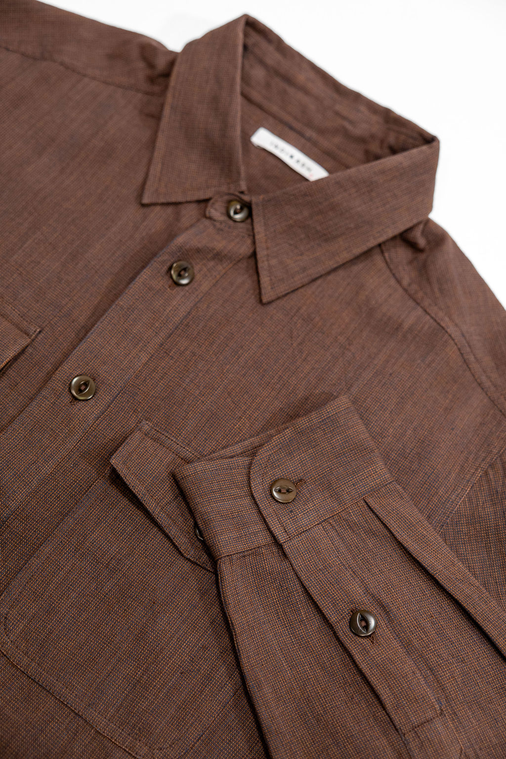 Indi + Ash Smith Workshirt - Coyote/Indigo Handwoven End On End