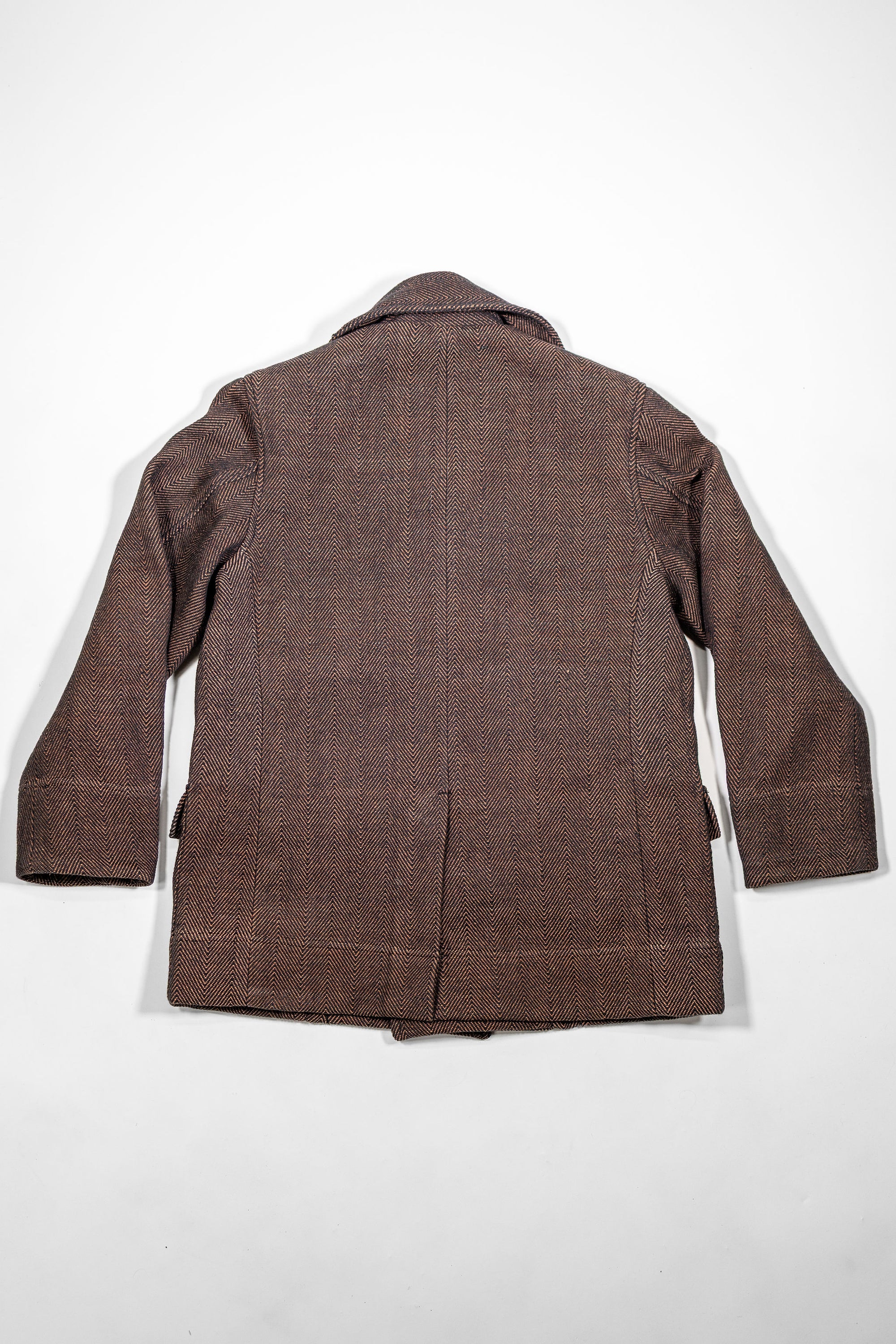 Indi + Ash Loft Peacoat - Iron/Cutch Brick Handwoven Herringbone