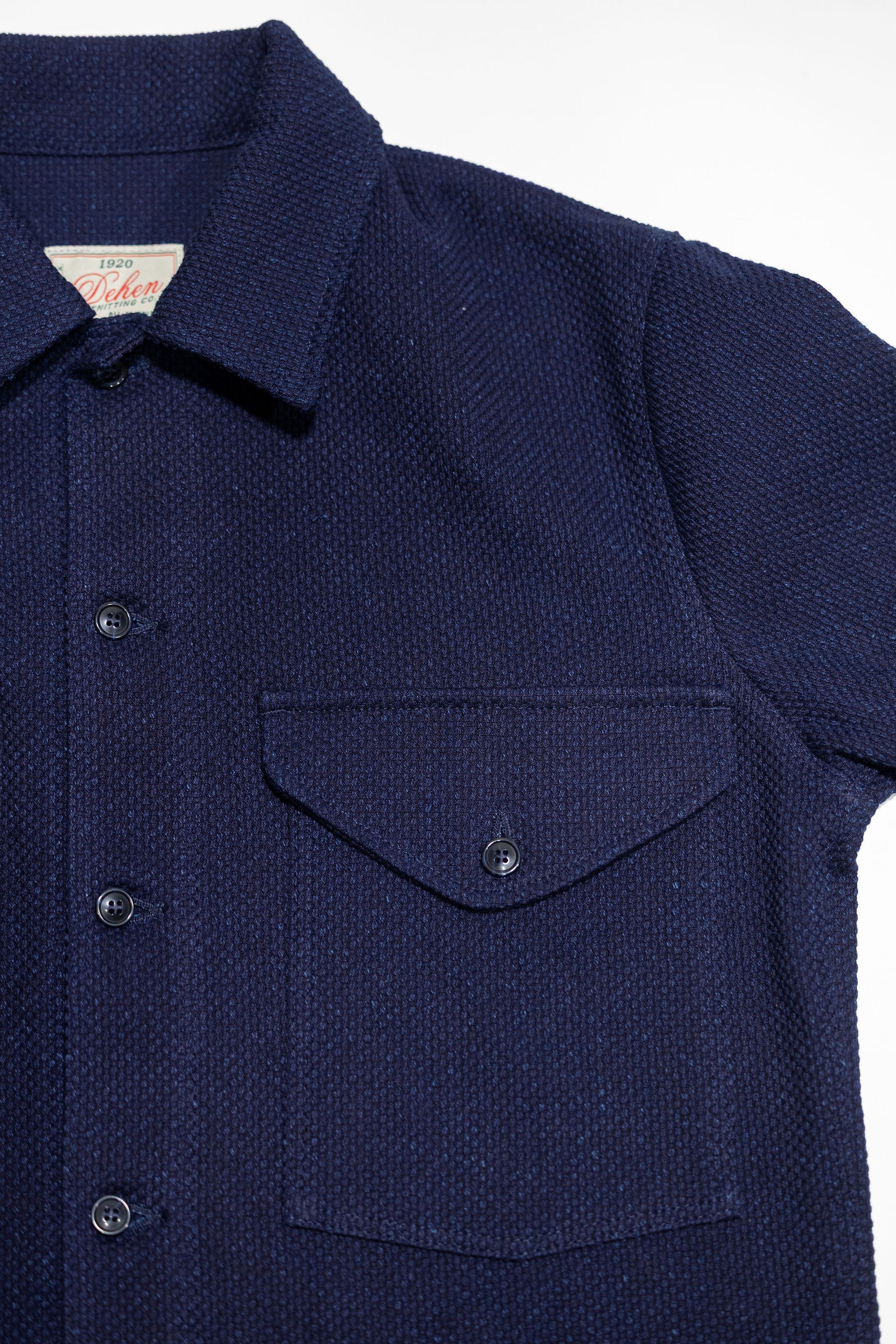 Dehen 1920 Skyline Overshirt - Indigo Sashi-Ori
