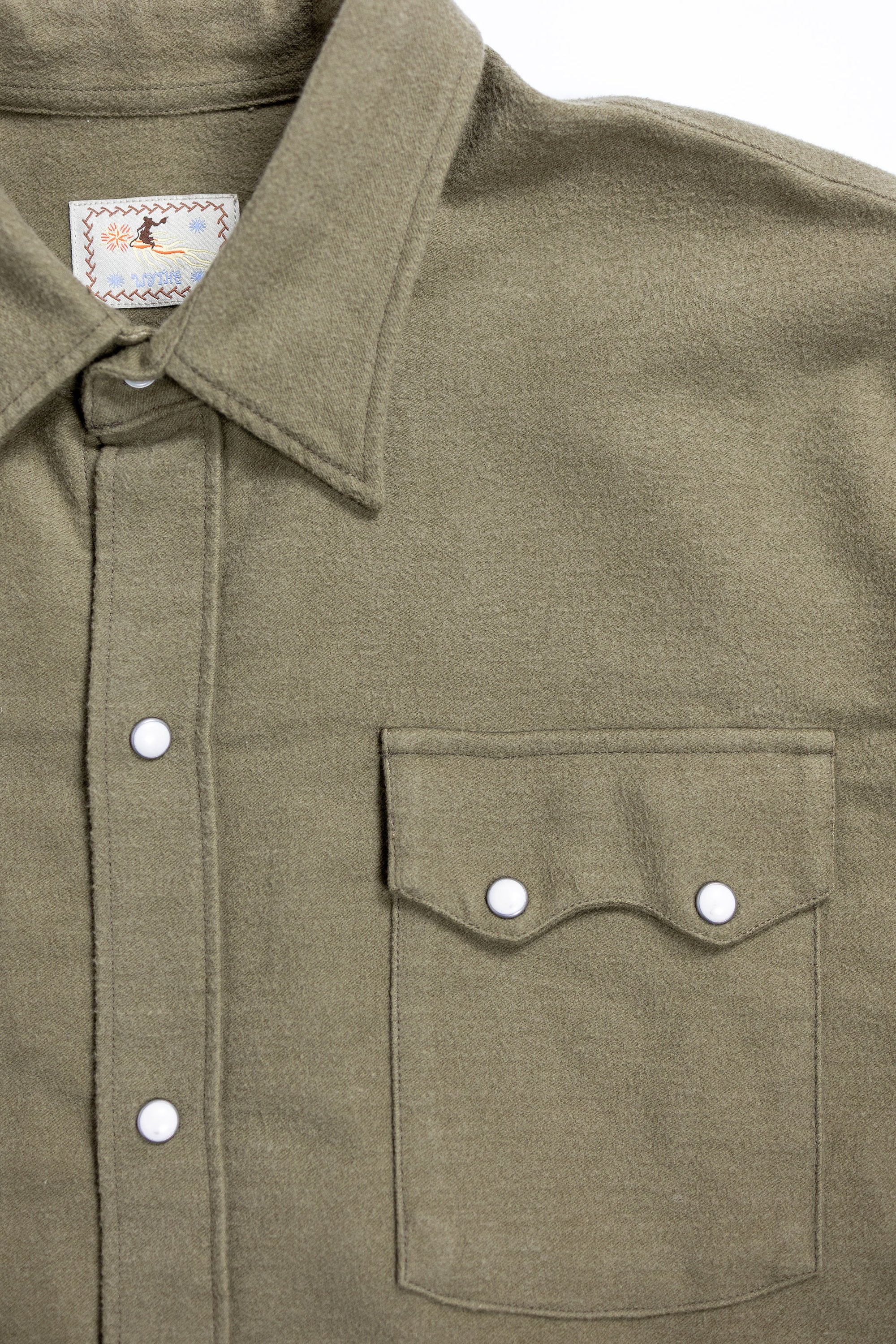 Wythe Moleskin Pearlsnap Shirt - Olive