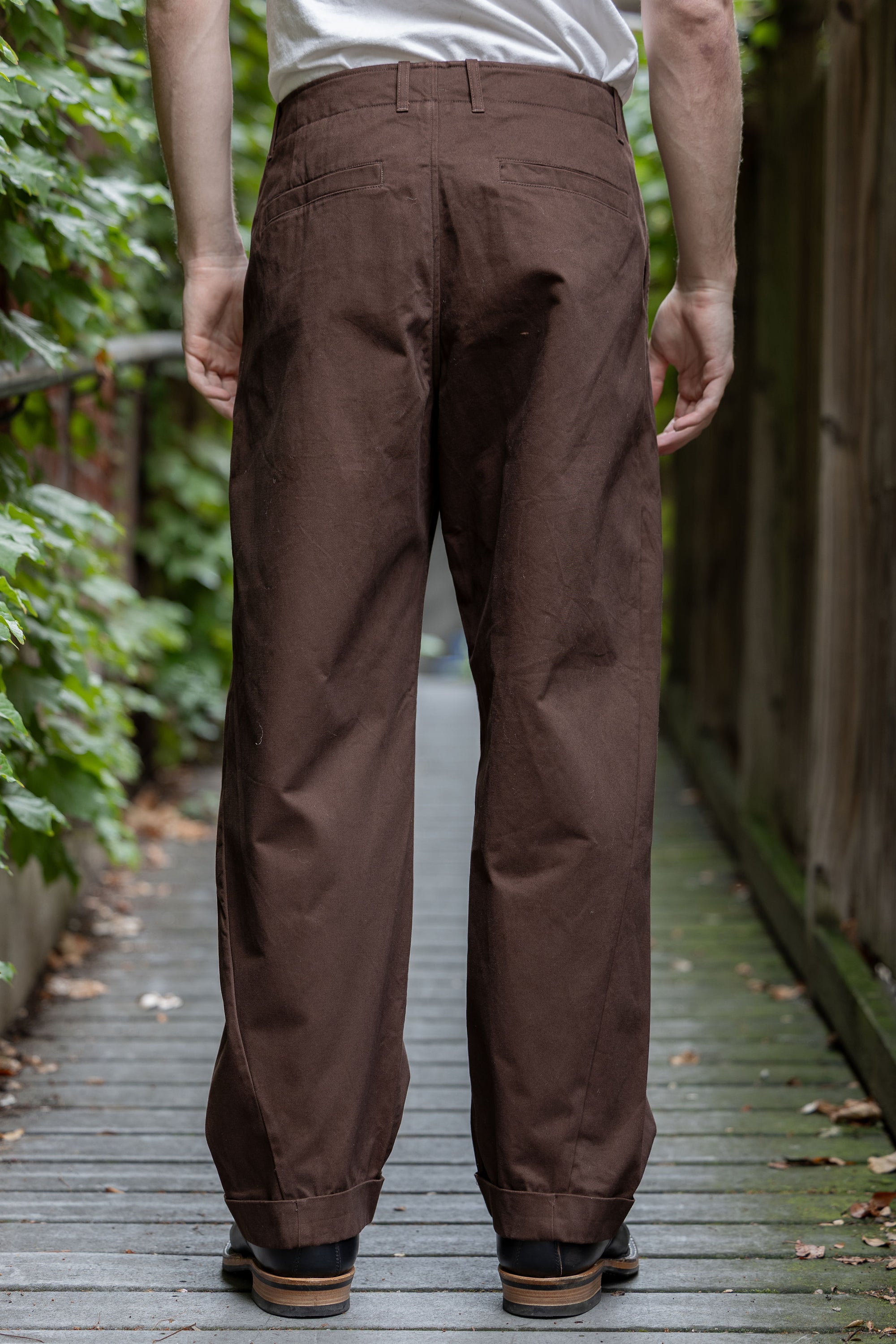 Hansen Garments Bobby Wide Pleated Trousers - Chestnut