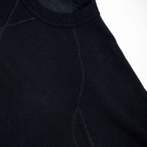 Pure Blue Japan 5409-IDBK Knitted Sweatshirt - Indigo Black. close up of armpit detail