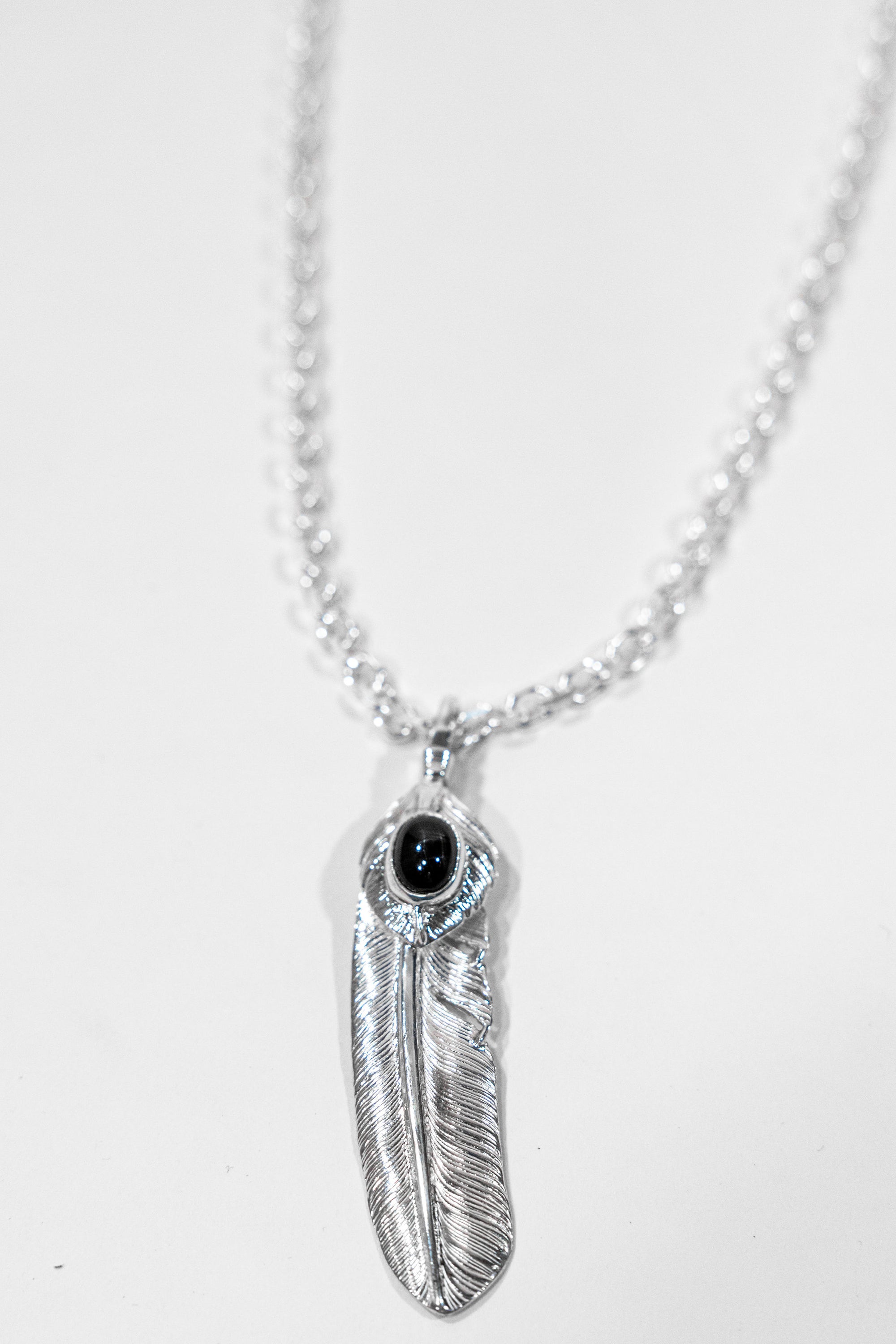 First Arrow's Necklace Set - P-359R Heart-feather Blackstar Pendant and O-063 60cm Chain