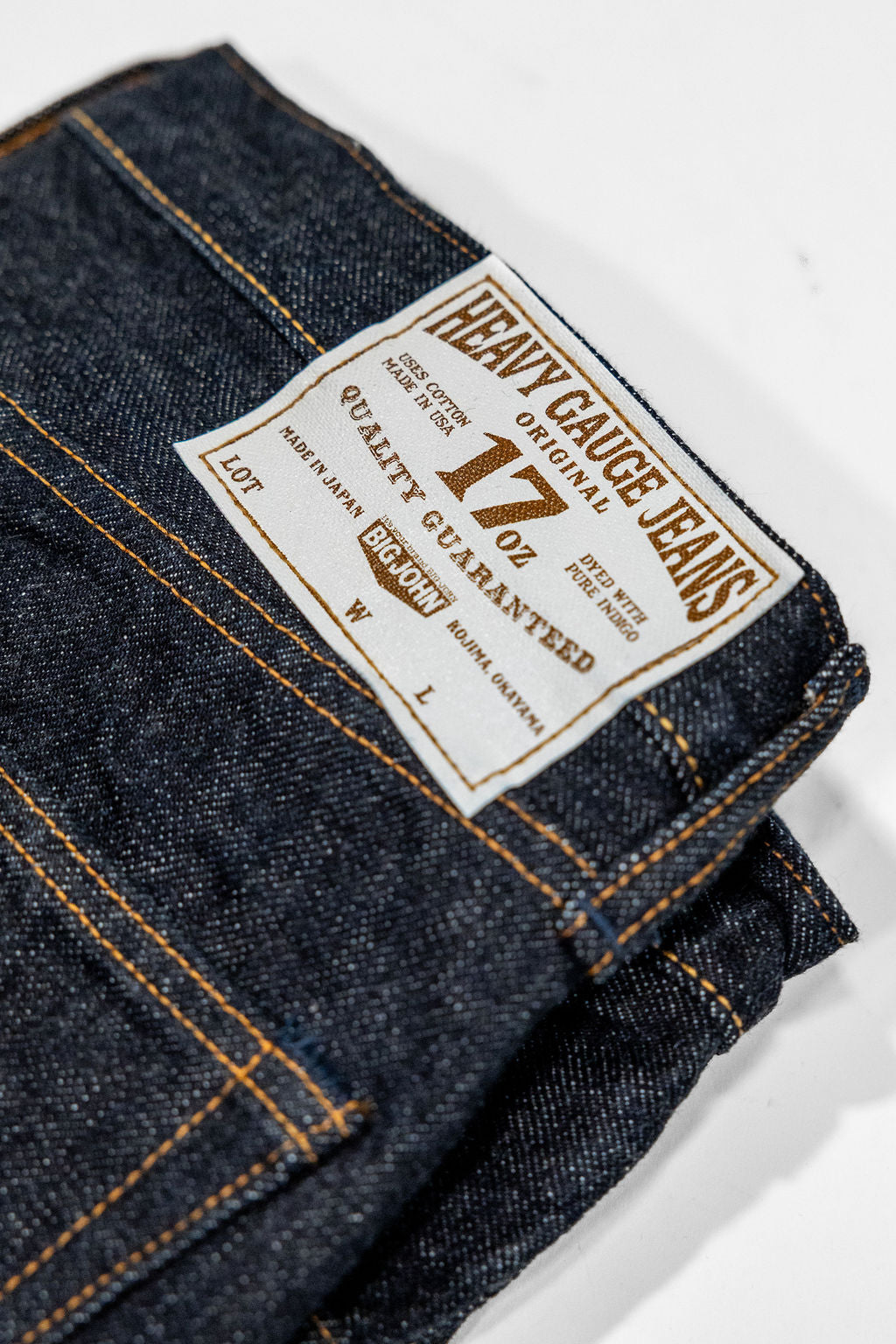 Big John M1803 17oz Heavy Gauge Jeans Straight Fit - Indigo One Wash