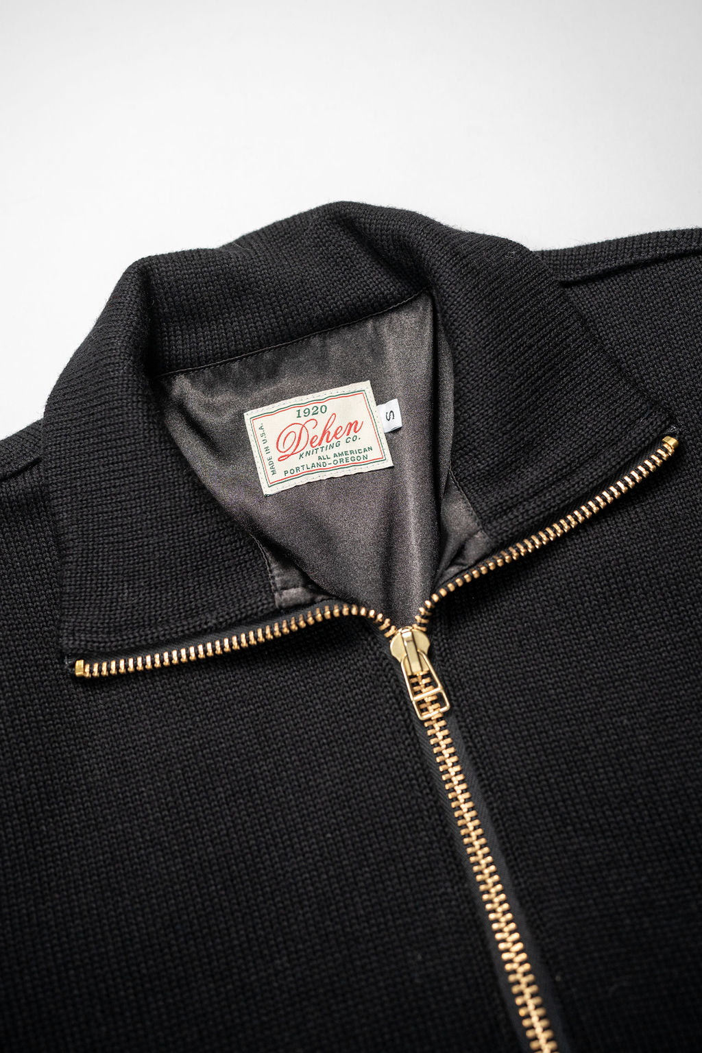 Dehen 1920 Full Zip Moto Sweater - Black