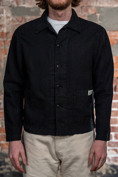ジャケット・アウター darkwear black linen coating zip jacket JKCA_PT70RA-BLACK-CLOSED-FRONT