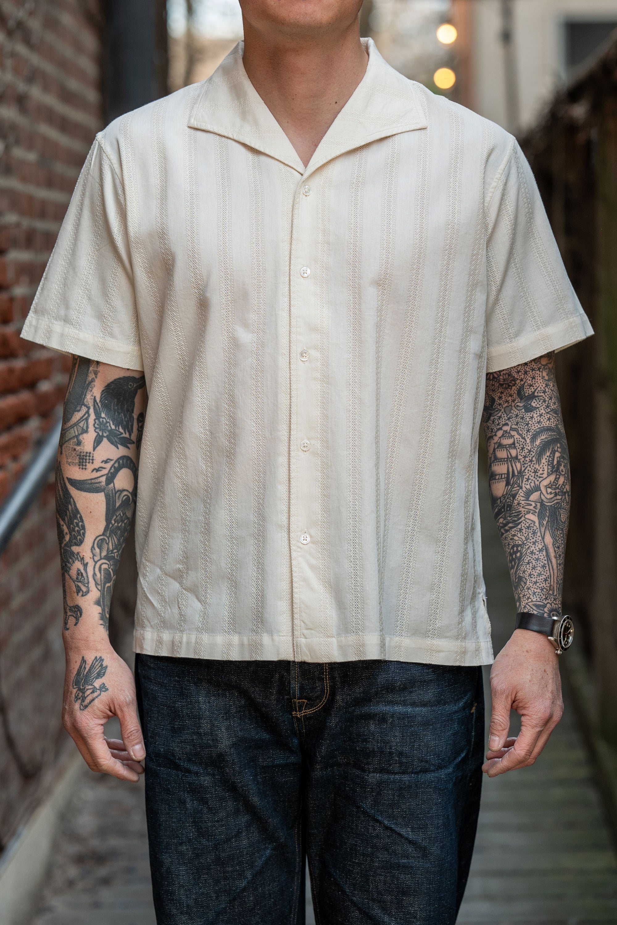 3sixteen Leisure Shirt - Natural Lace Weave