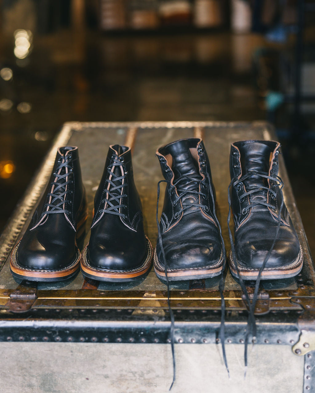White's Boots x Franklin & Poe Semi-Dress - Black Horsehide Chromexcel