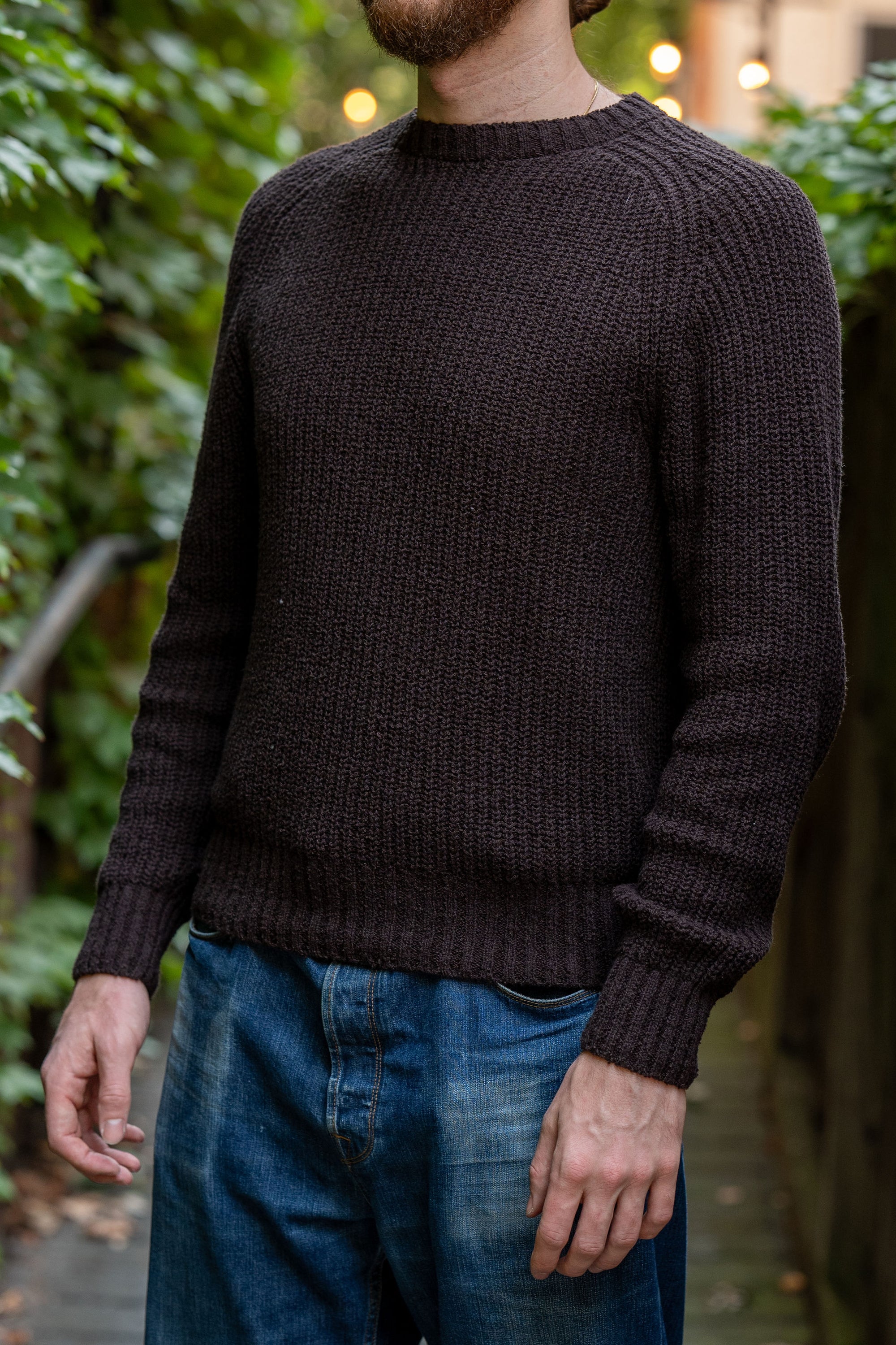 3sixteen Cotton Crewneck Sweater - Bark Boucle