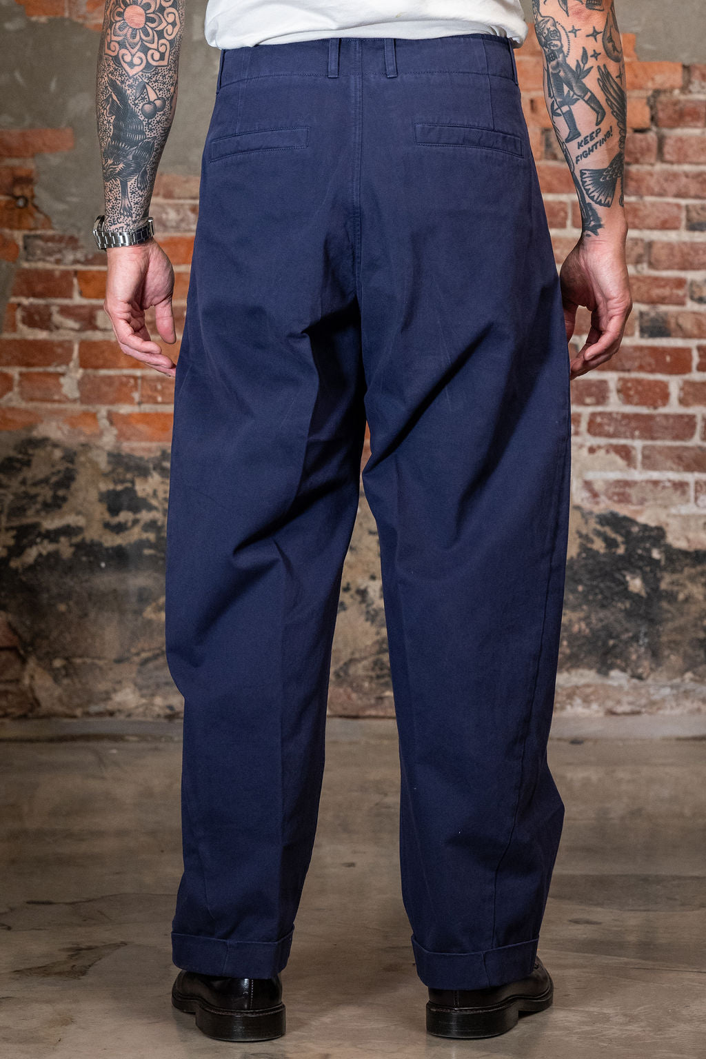 Hansen Garments Bobby Wide Pleated Trousers - Marine