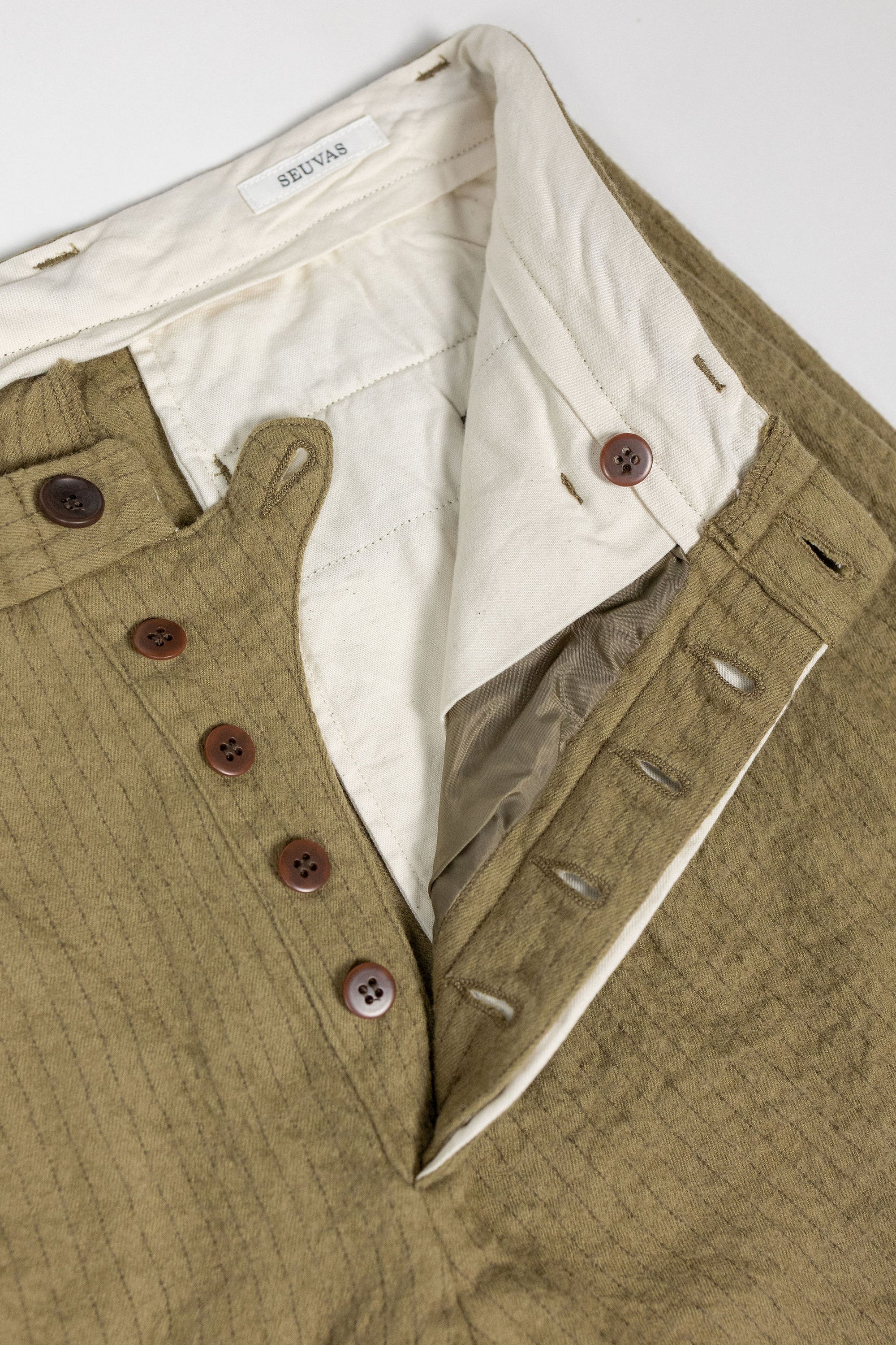 Seuvas C/W 2-Tuck Trousers - Khaki