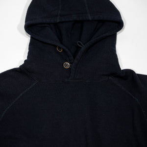 Pure Blue Japan 5410-IDBK Knitted Hoodie - Indigo Black. close up of hood detail
