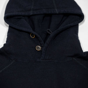 Pure Blue Japan 5410-IDBK Knitted Hoodie - Indigo Black. more close up detail of hood