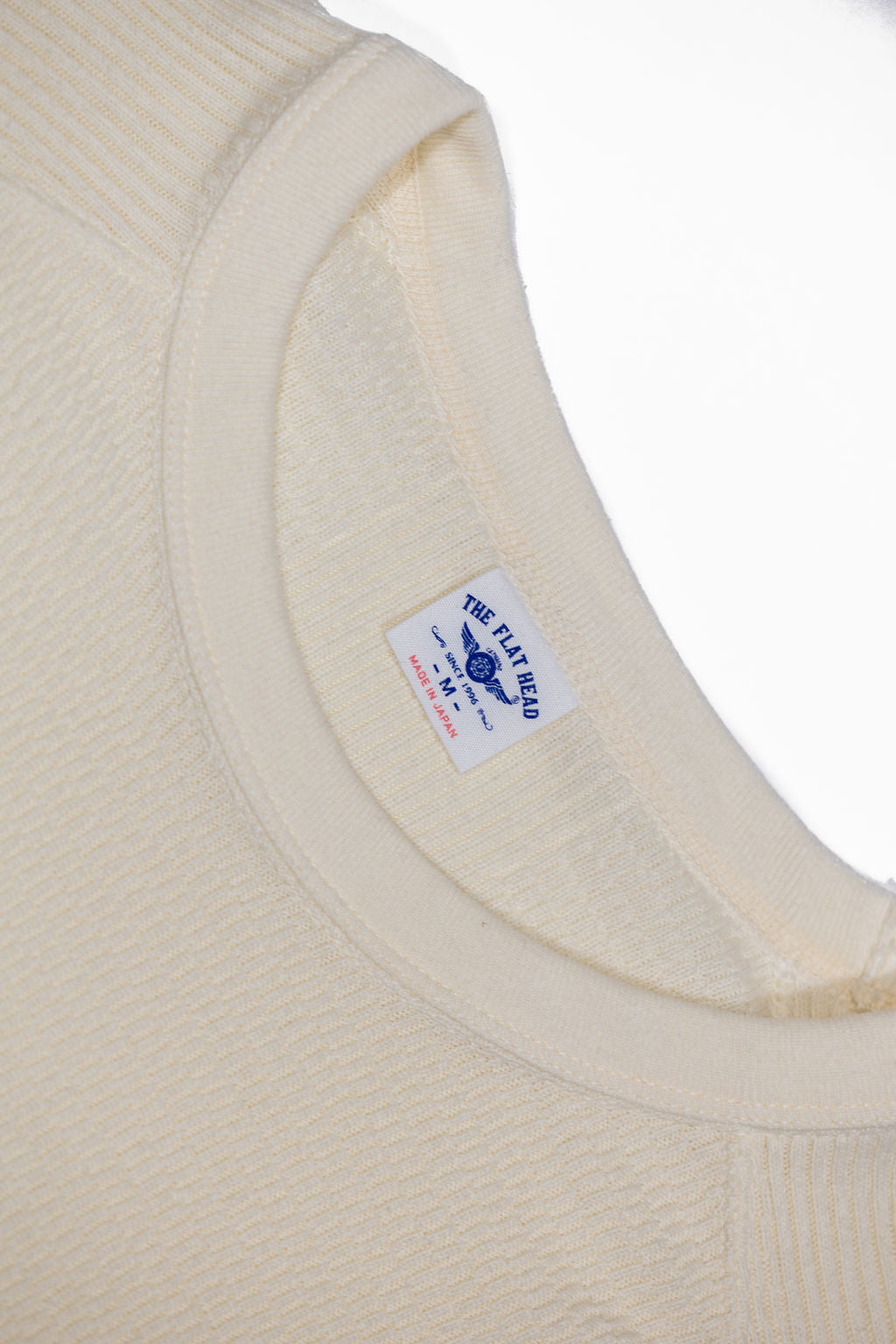 The Flat Head FN-THW-002 Thermal Raglan T-Shirt - Ivory