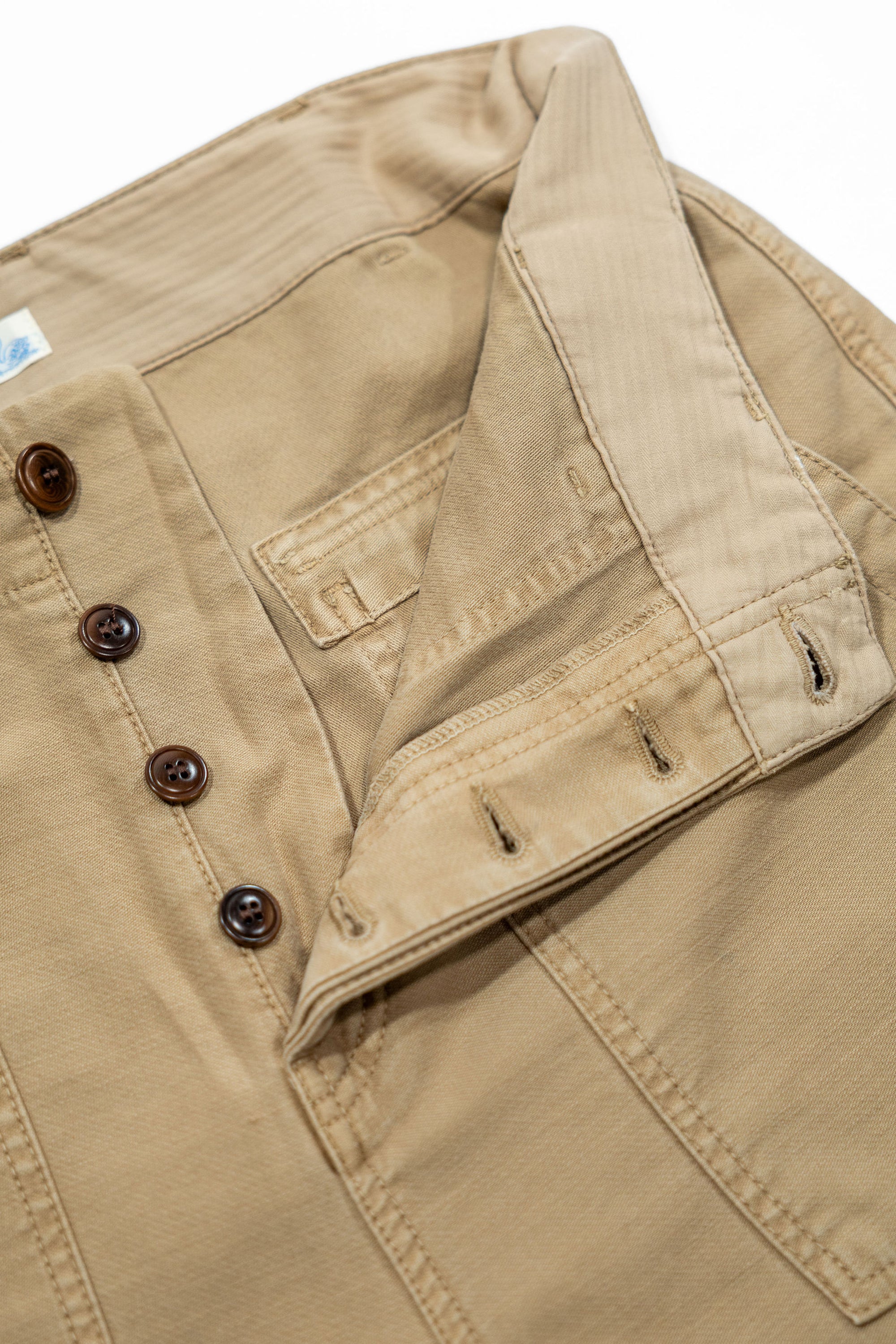 Merz b. Schwanen SENDO01SC Sateen Canvas Fatigue Pants - Dusted Khaki