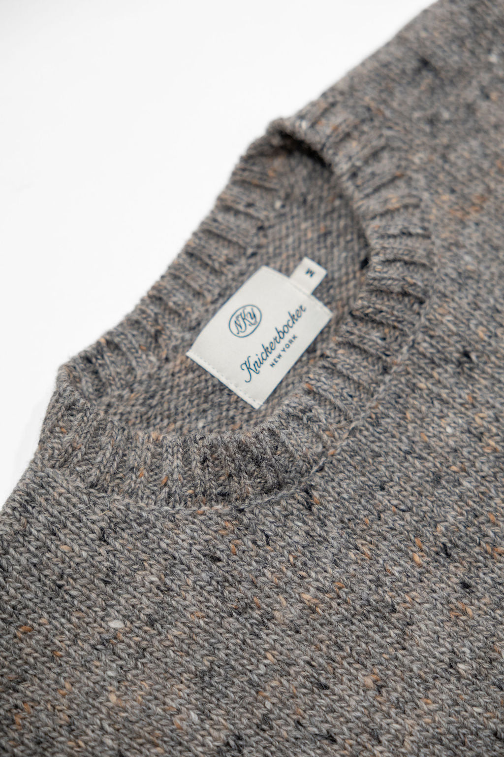 Knickerbocker Moor Alpaca & Merino Tweed Sweater - Pebble